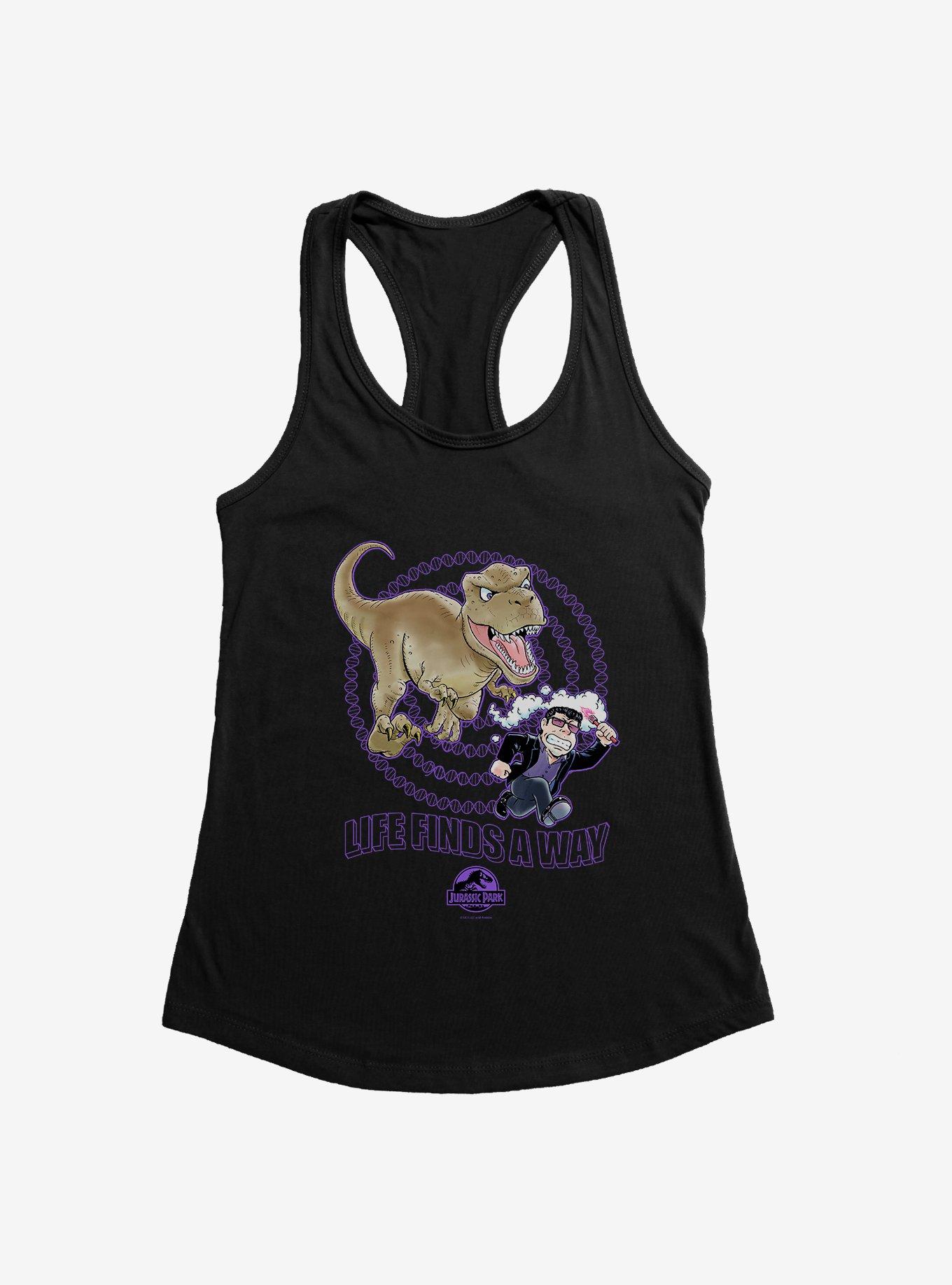 Jurassic Park Life Finds A Way Anime Girls Tank, BLACK, hi-res