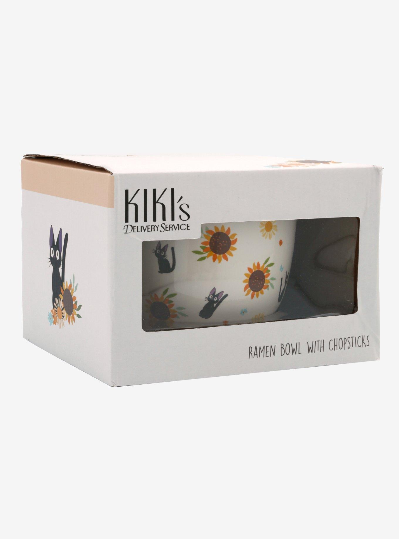 Studio Ghibli® Kiki's Delivery Service Jiji Sunflower Ramen Bowl With Chopsticks, , hi-res