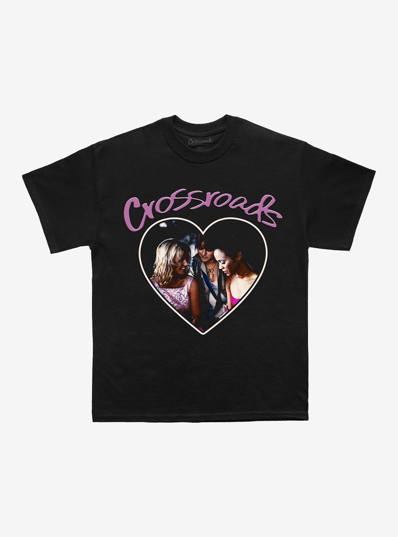 Britney Spears Crossroads Heart Boyfriend Fit Girls T-Shirt, BLACK, hi-res
