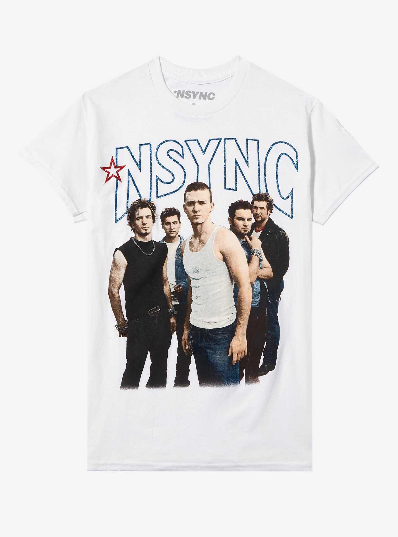 NSYNC Glitter Logo Boyfriend Fit Girls T-Shirt, , hi-res