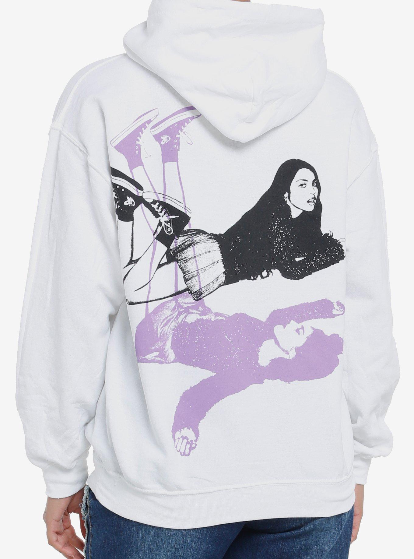 Olivia Rodrigo Laying Down Portrait Girls Hoodie, BRIGHT WHITE, hi-res