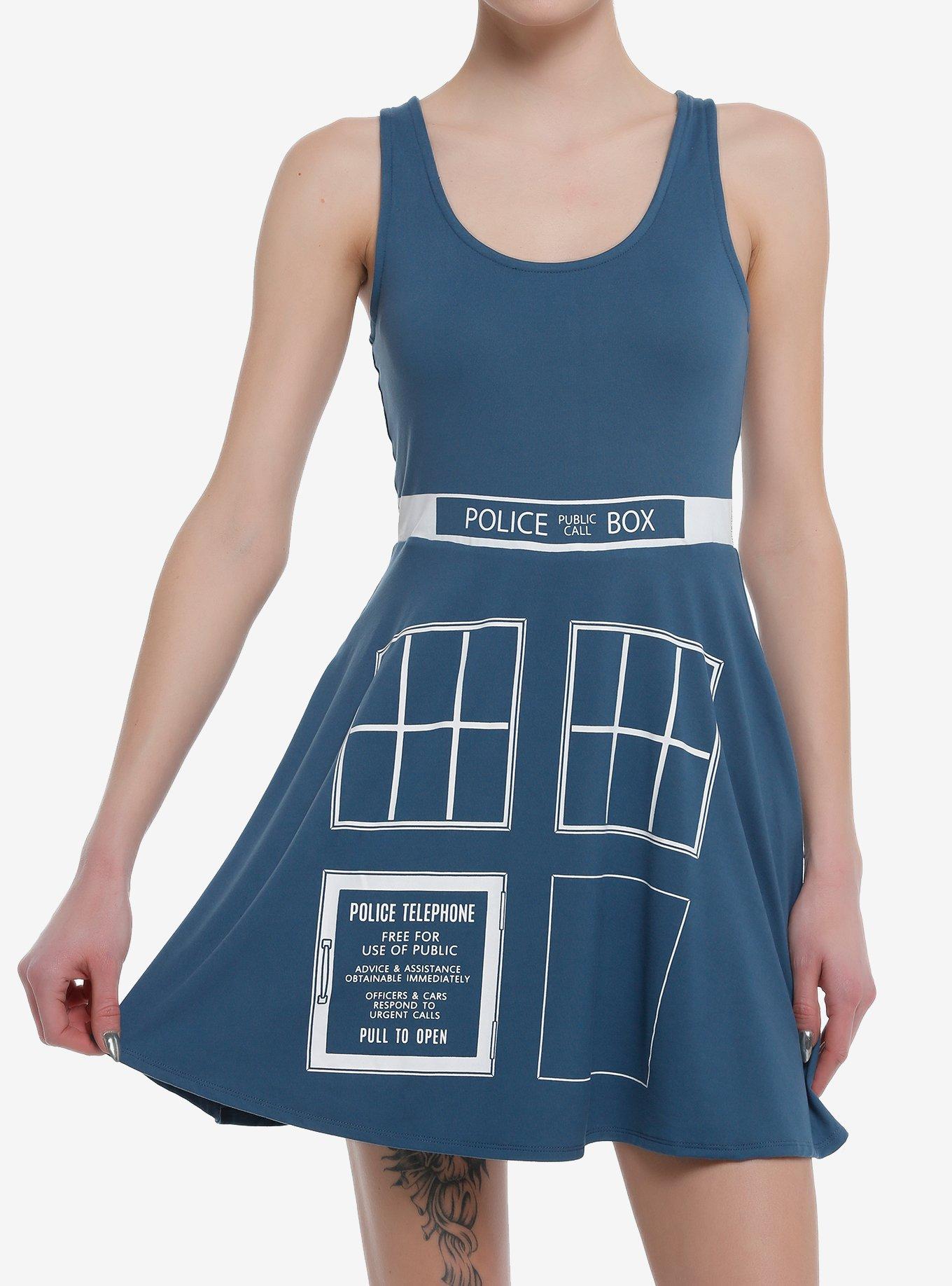 Her Universe Doctor Who TARDIS Athletic Dress, BLUE, hi-res