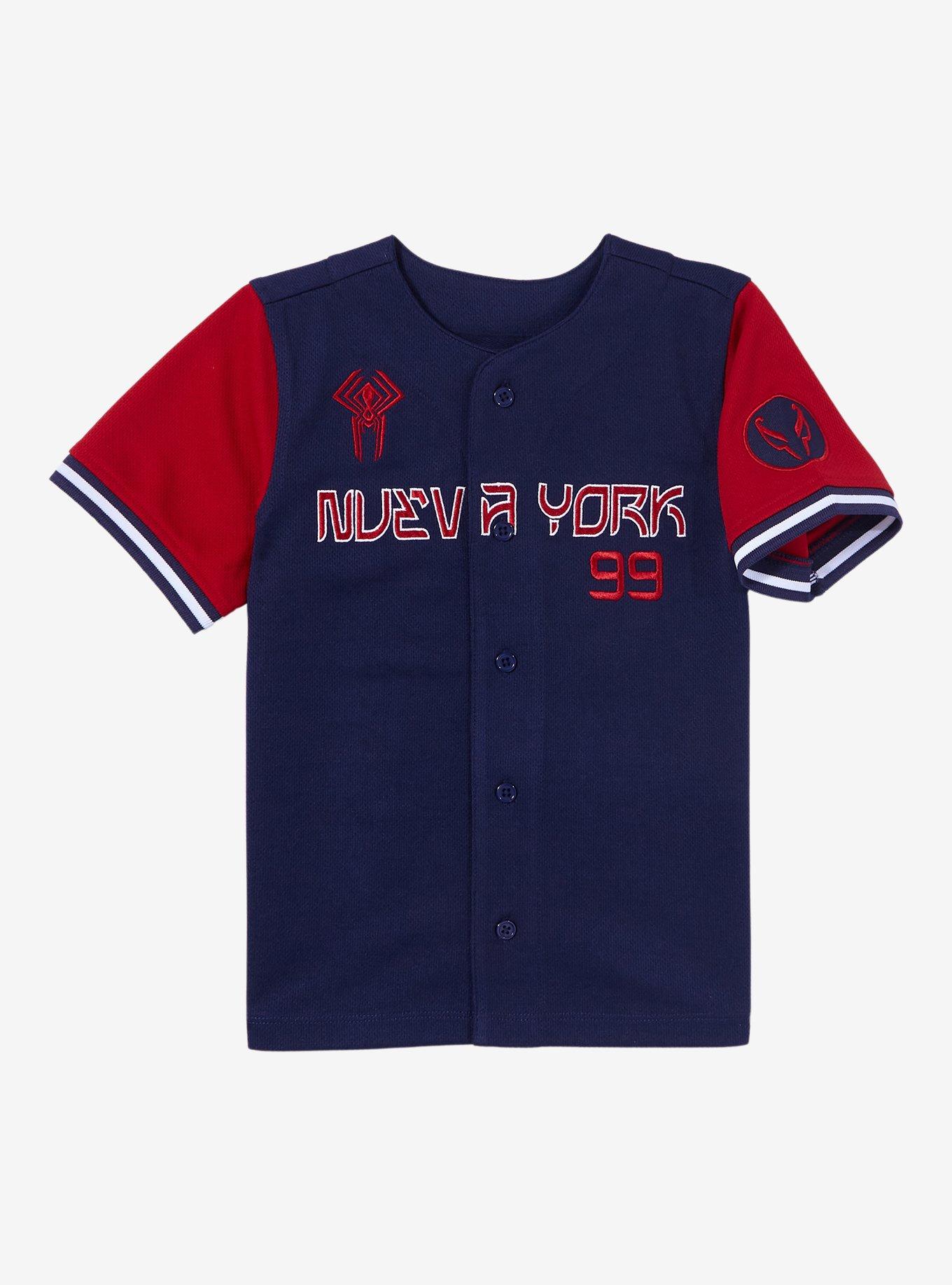 Marvel Spider-Man: Across the Spider-Verse Miguel O'Hara Toddler Baseball Jersey &mdash; BoxLunch Exclusive, NAVY, hi-res