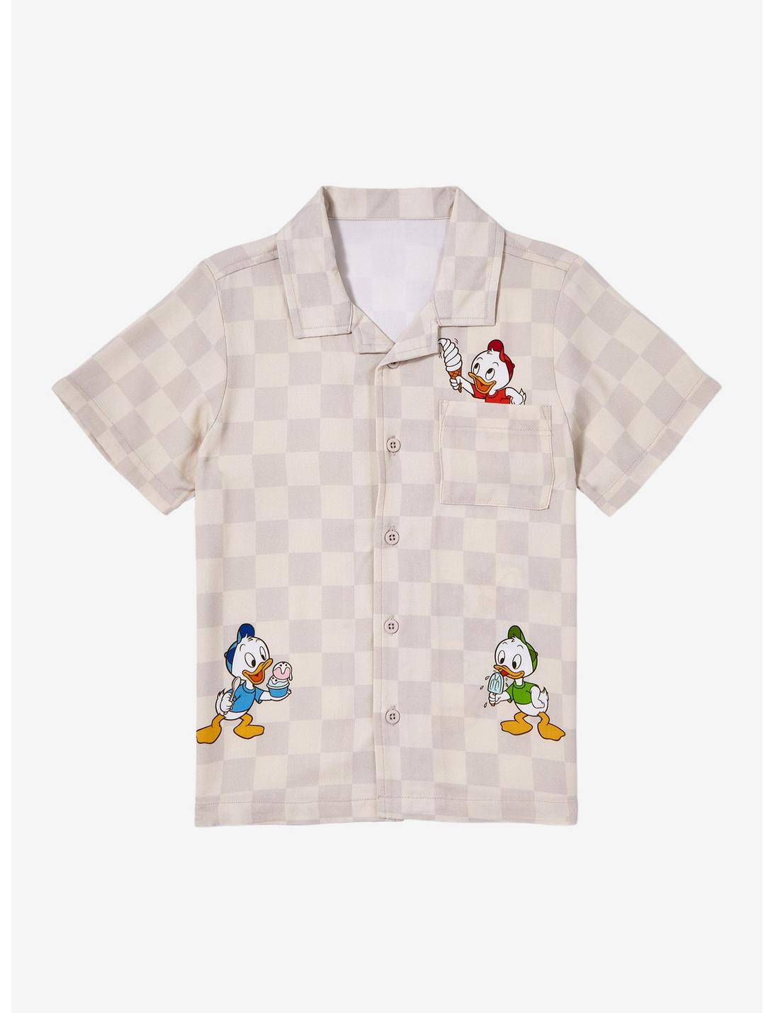 Disney Huey, Dewey, and Louie Checkered Woven Toddler Shirt - BoxLunch Exclusive, CHECKERED, hi-res