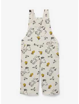 Peanuts Snoopy and Woodstock Allover Print Toddler Overalls — BoxLunch Exclusive, , hi-res