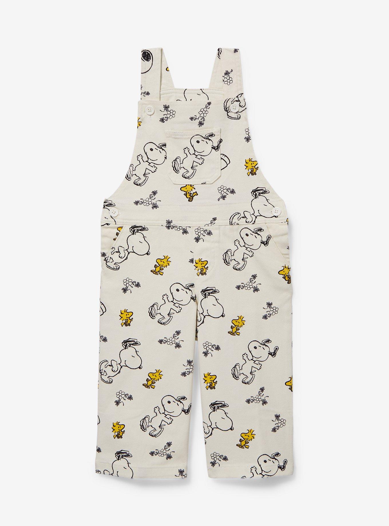 Peanuts Snoopy and Woodstock Allover Print Toddler Overalls &mdash; BoxLunch Exclusive, , hi-res