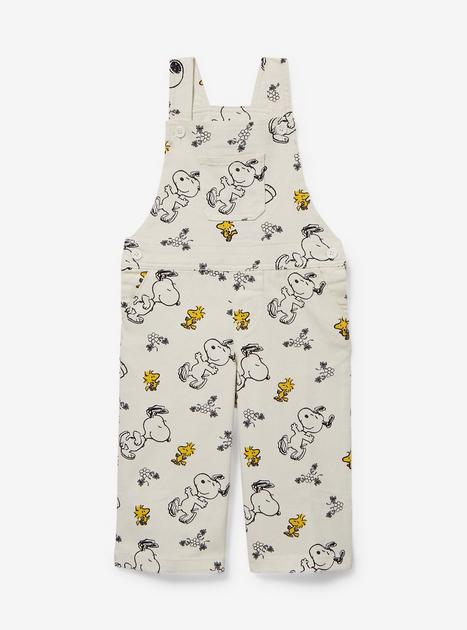 Peanuts Snoopy and Woodstock Allover Print Toddler Overalls