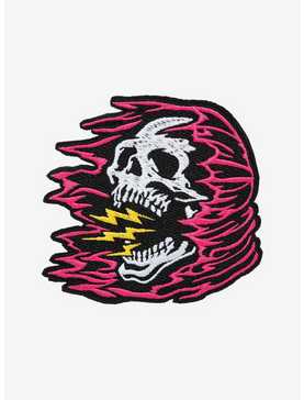Skull Pink Hair Lightning Patch, , hi-res