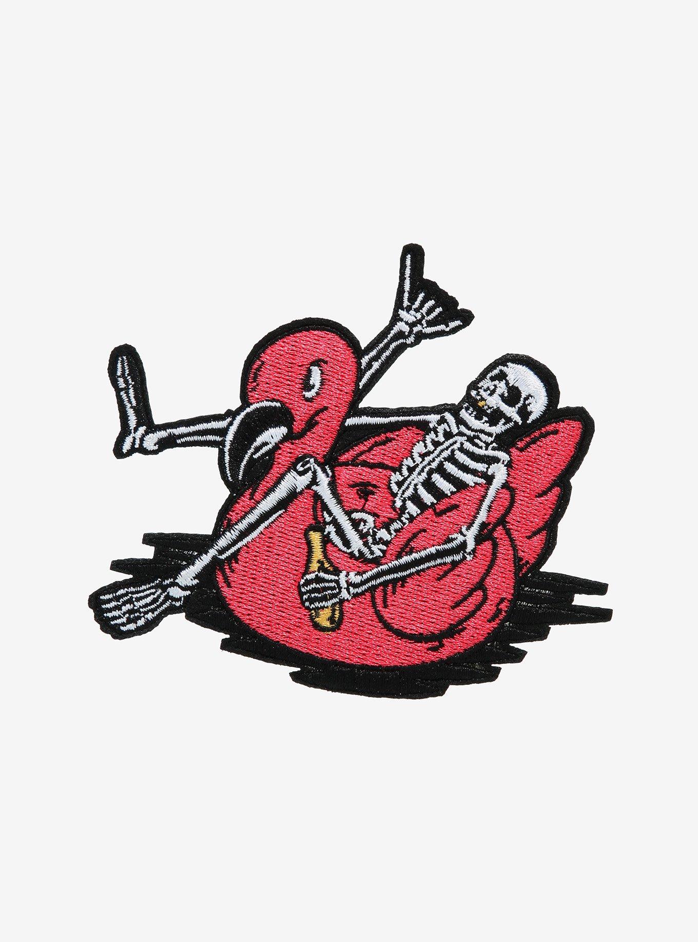 Skeleton Flamingo Floaty Patch, , hi-res