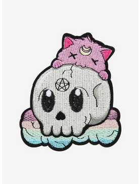 Pastel Cat & Skull Patch, , hi-res