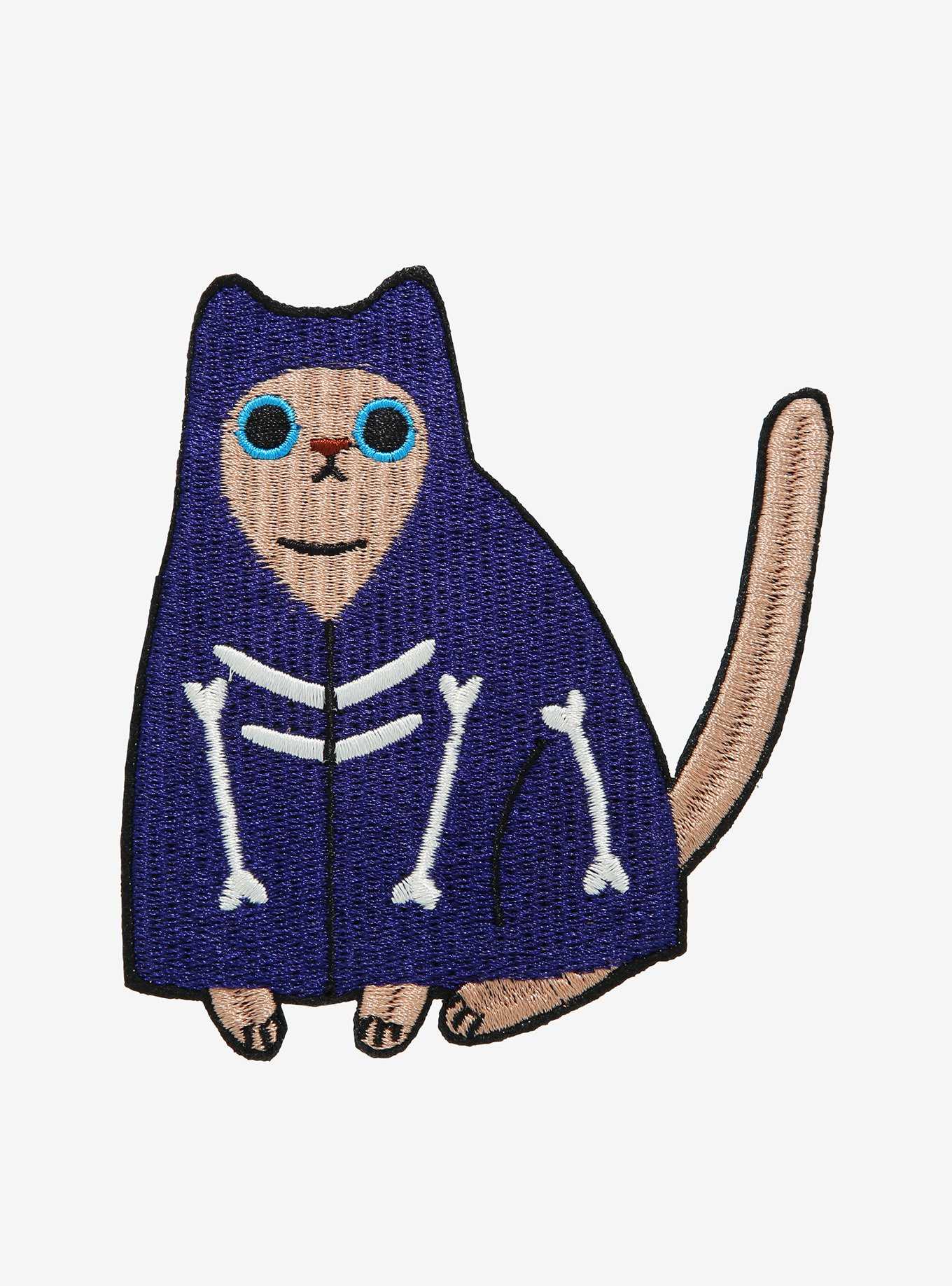 Cat With Skeleton Costume Patch, , hi-res