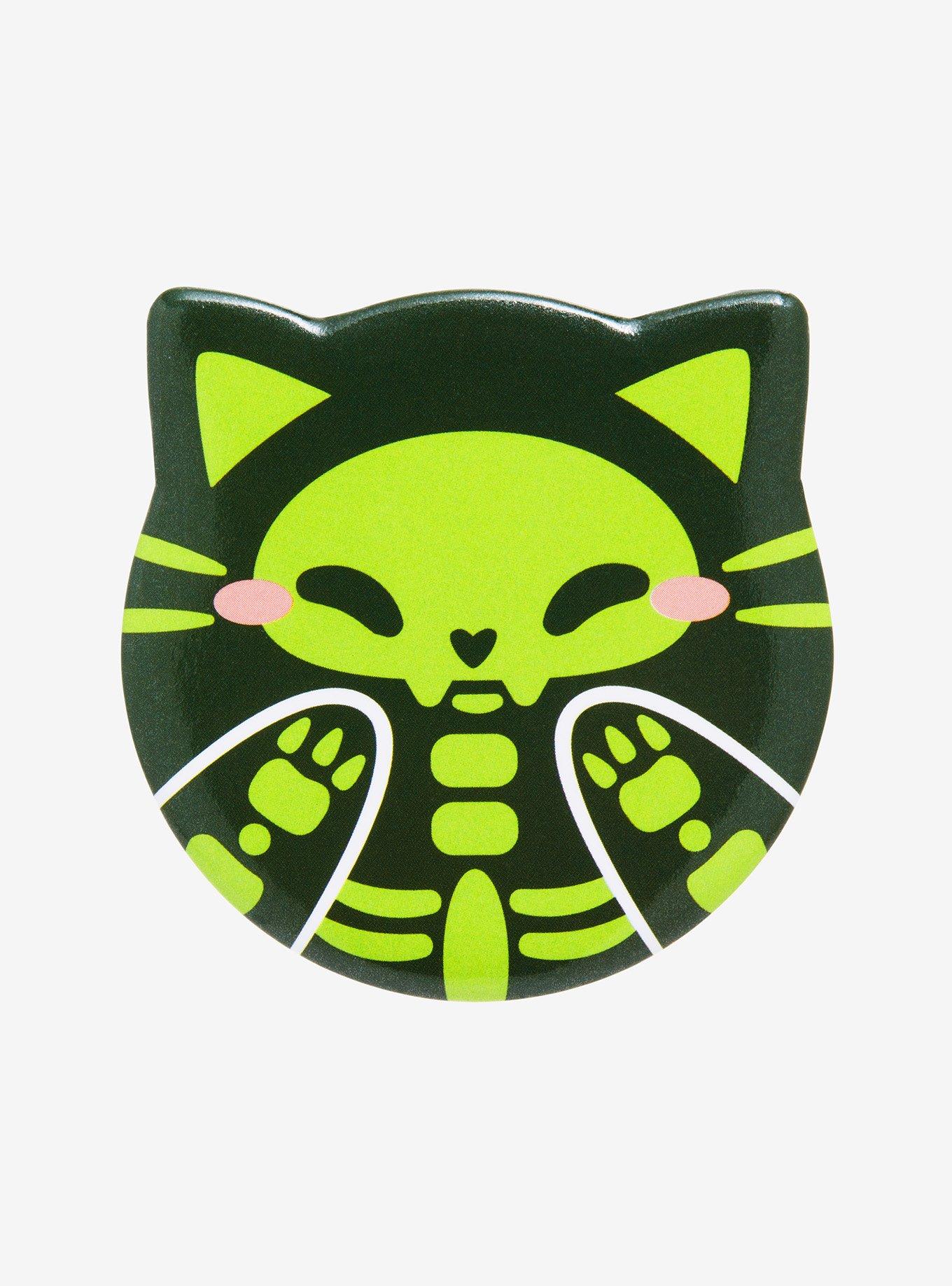 Skeleton Cat Figural Button, , hi-res