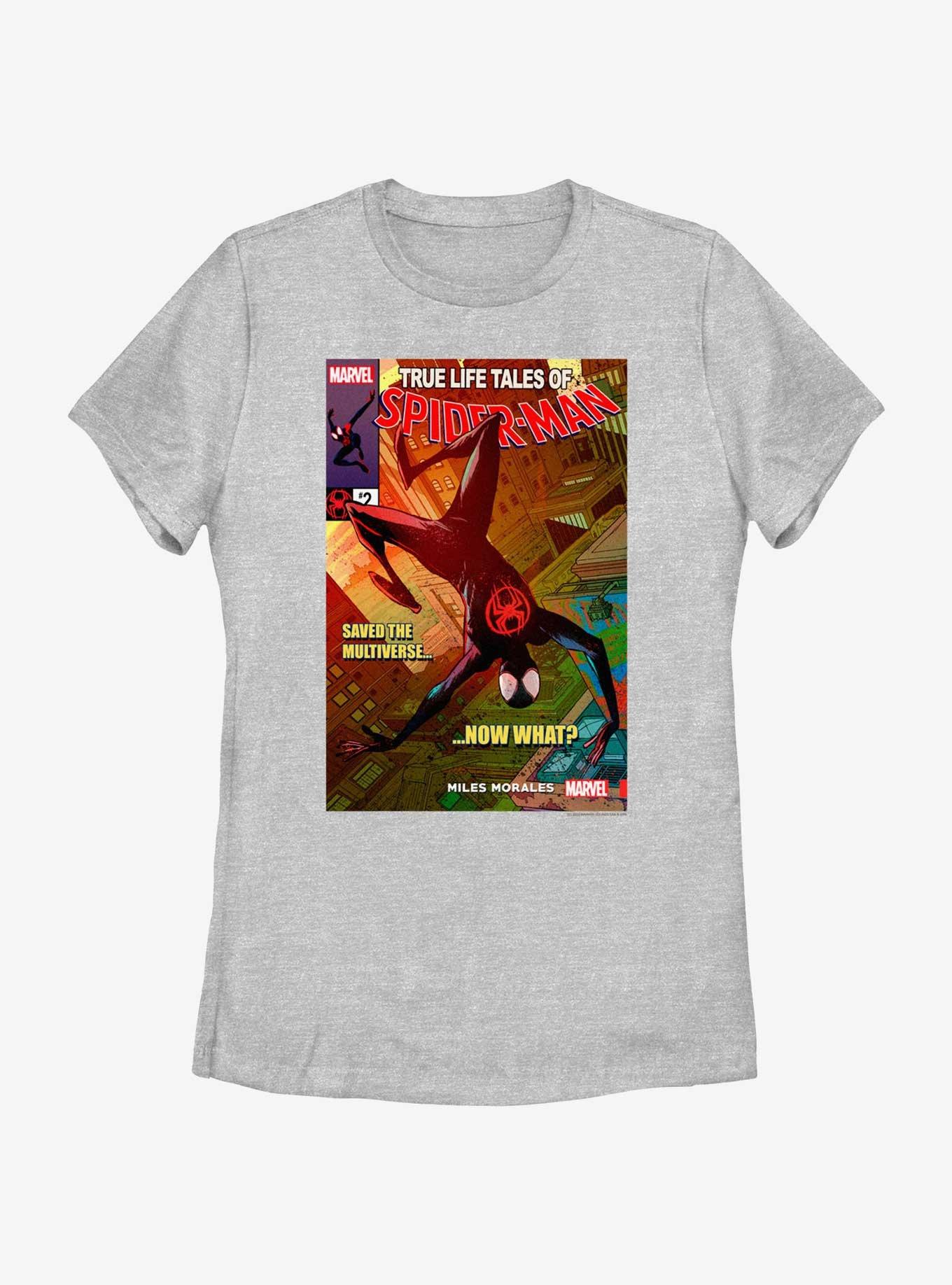 Marvel Spider-Man Miles Morales Saved The Multiverse Poster Womens T-Shirt, ATH HTR, hi-res