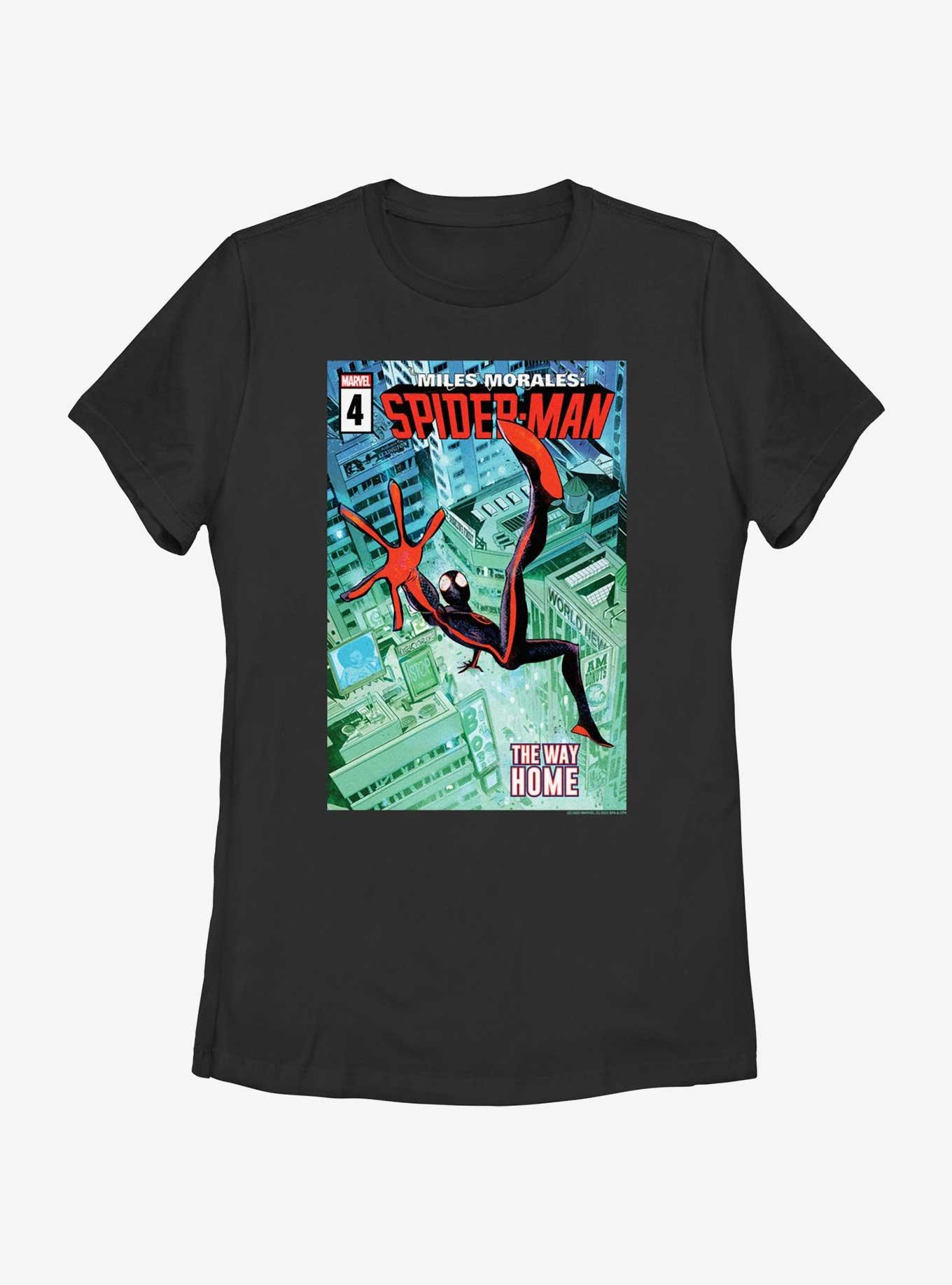 Marvel Spider-Man Miles Morales The Way Home Poster Womens T-Shirt, BLACK, hi-res