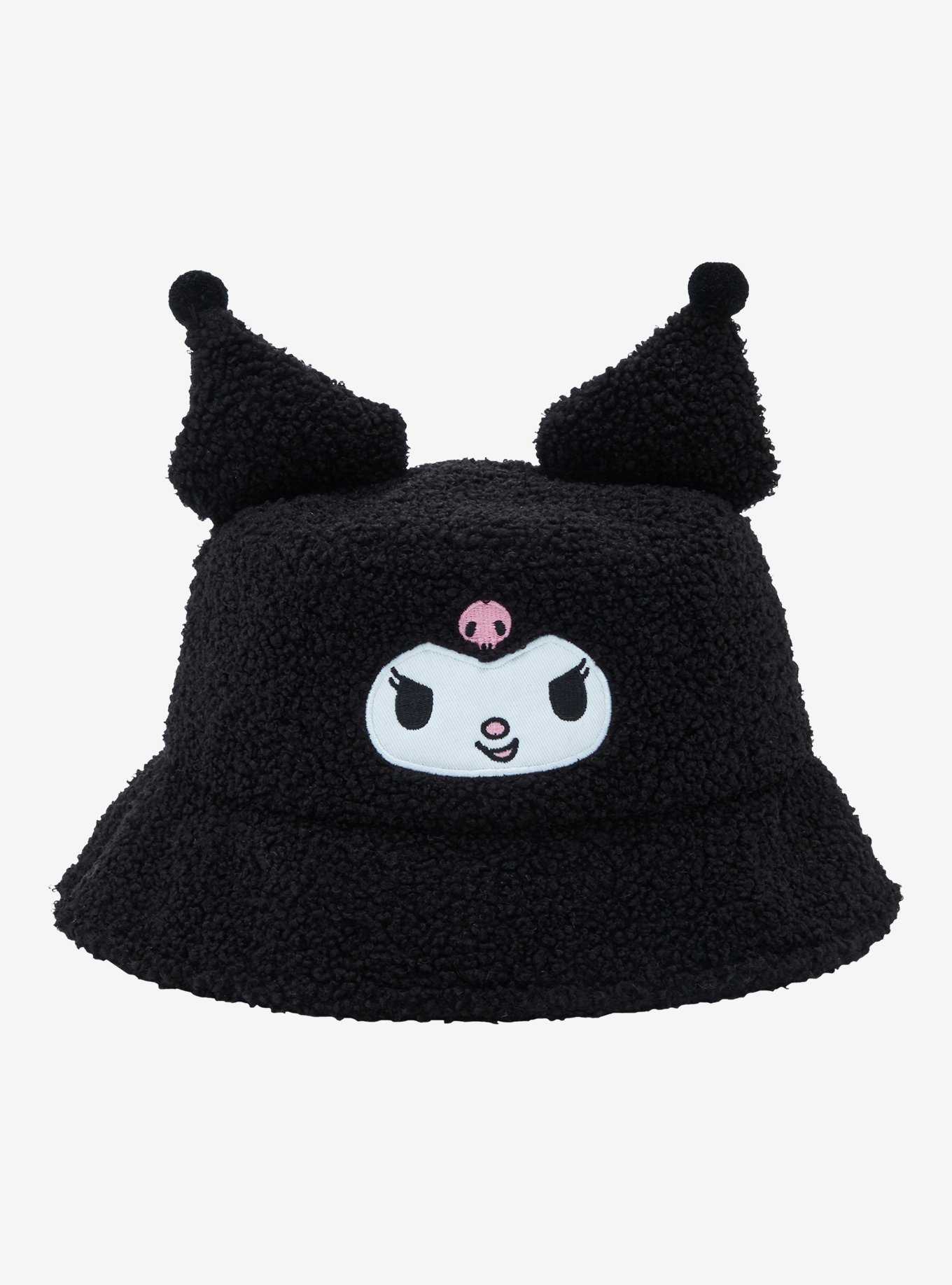 Kuromi 3D Ear Sherpa Bucket Hat, , hi-res