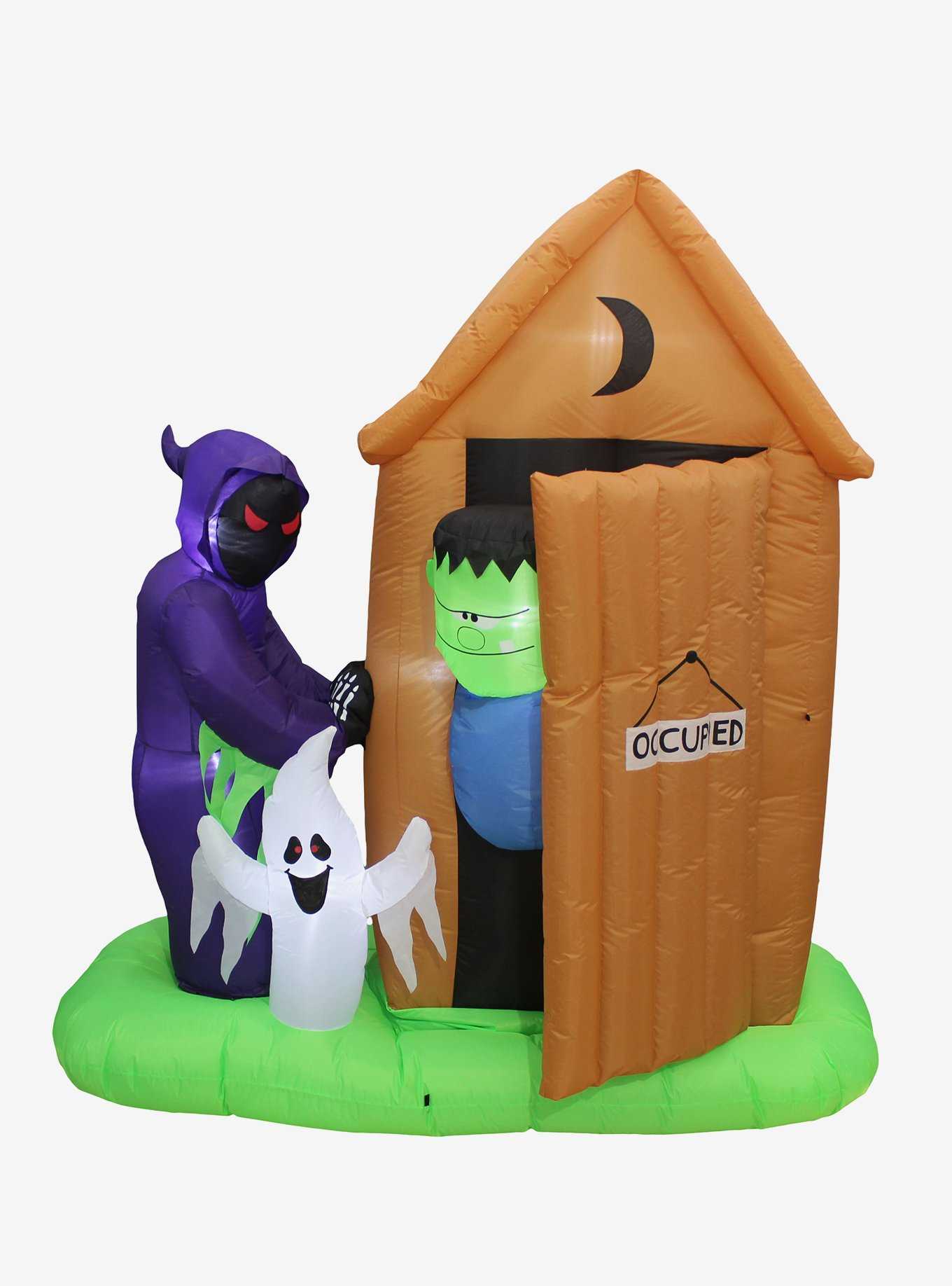 Animated Monster Outhouse Scene Inflatable Decor, , hi-res