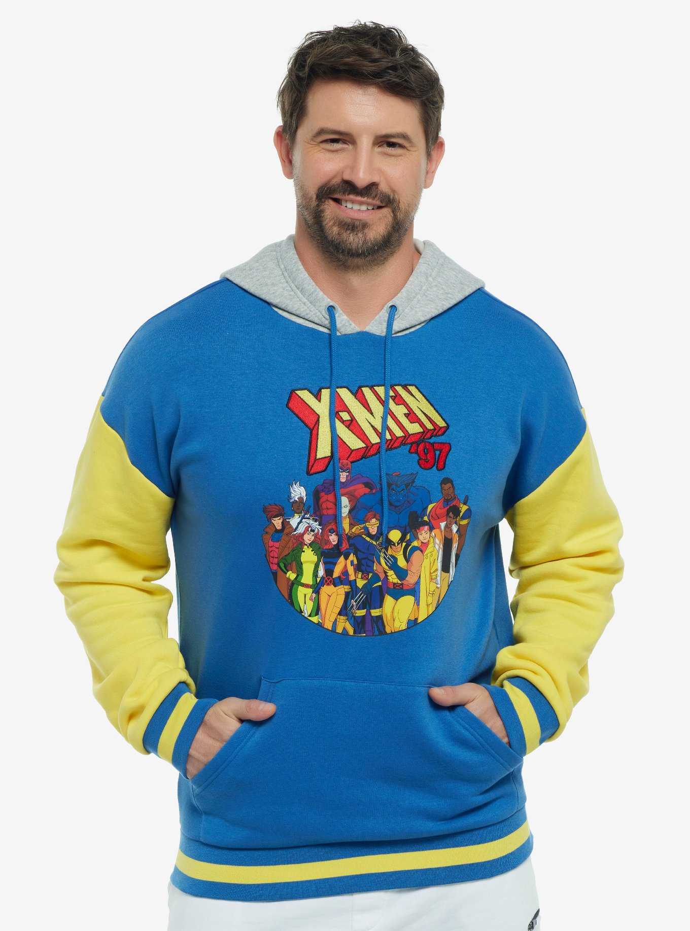 Wonder Woman Superhero Mens Blue Hooded Sweatshirt- Medium
