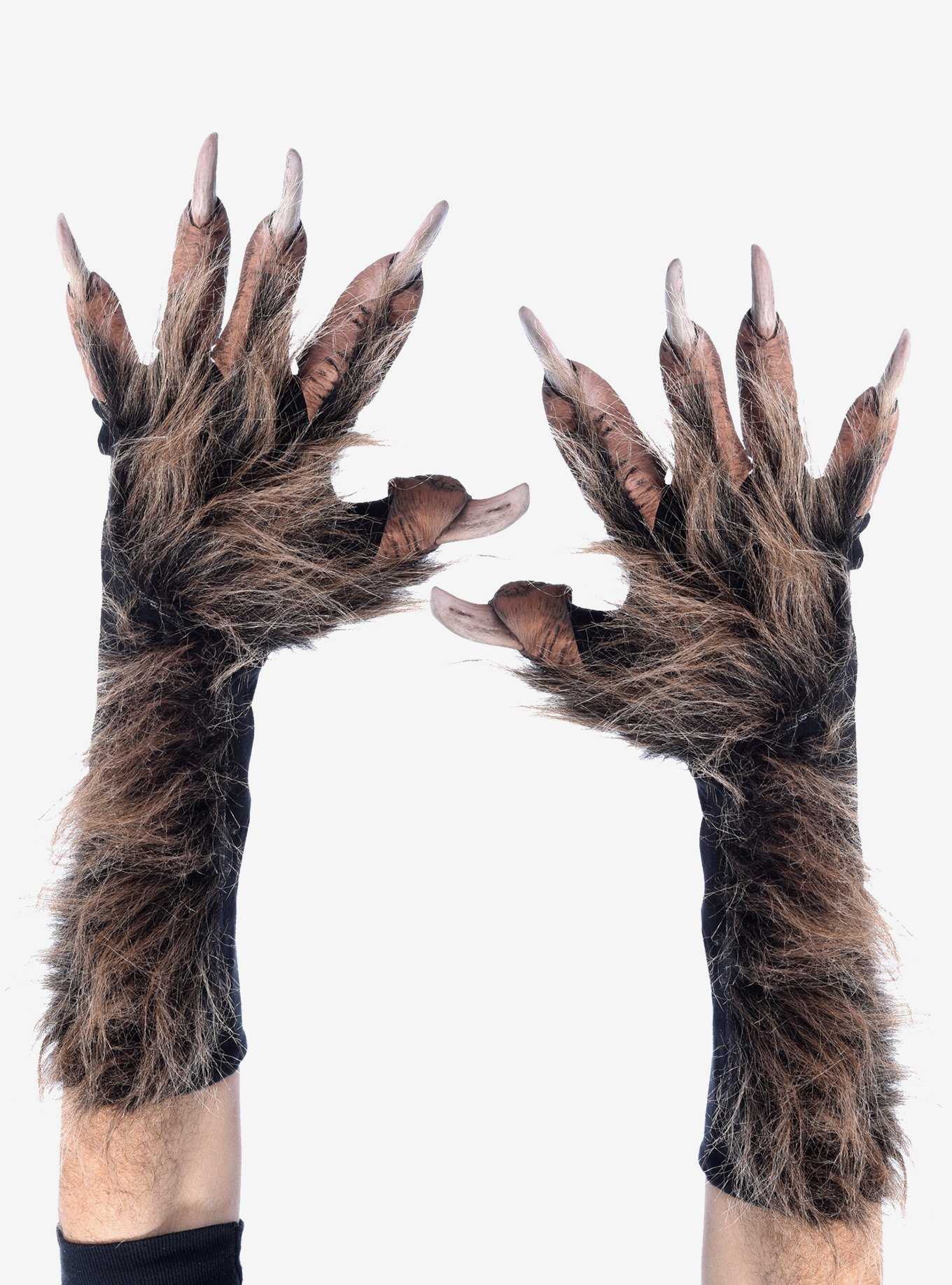 Brown Wolf Animal Claws Costume Gloves, , hi-res
