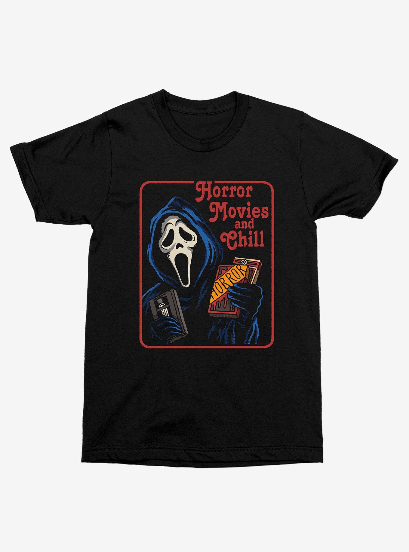 Scream Ghost Face Horror Movies & Chill T-Shirt, BLACK, hi-res
