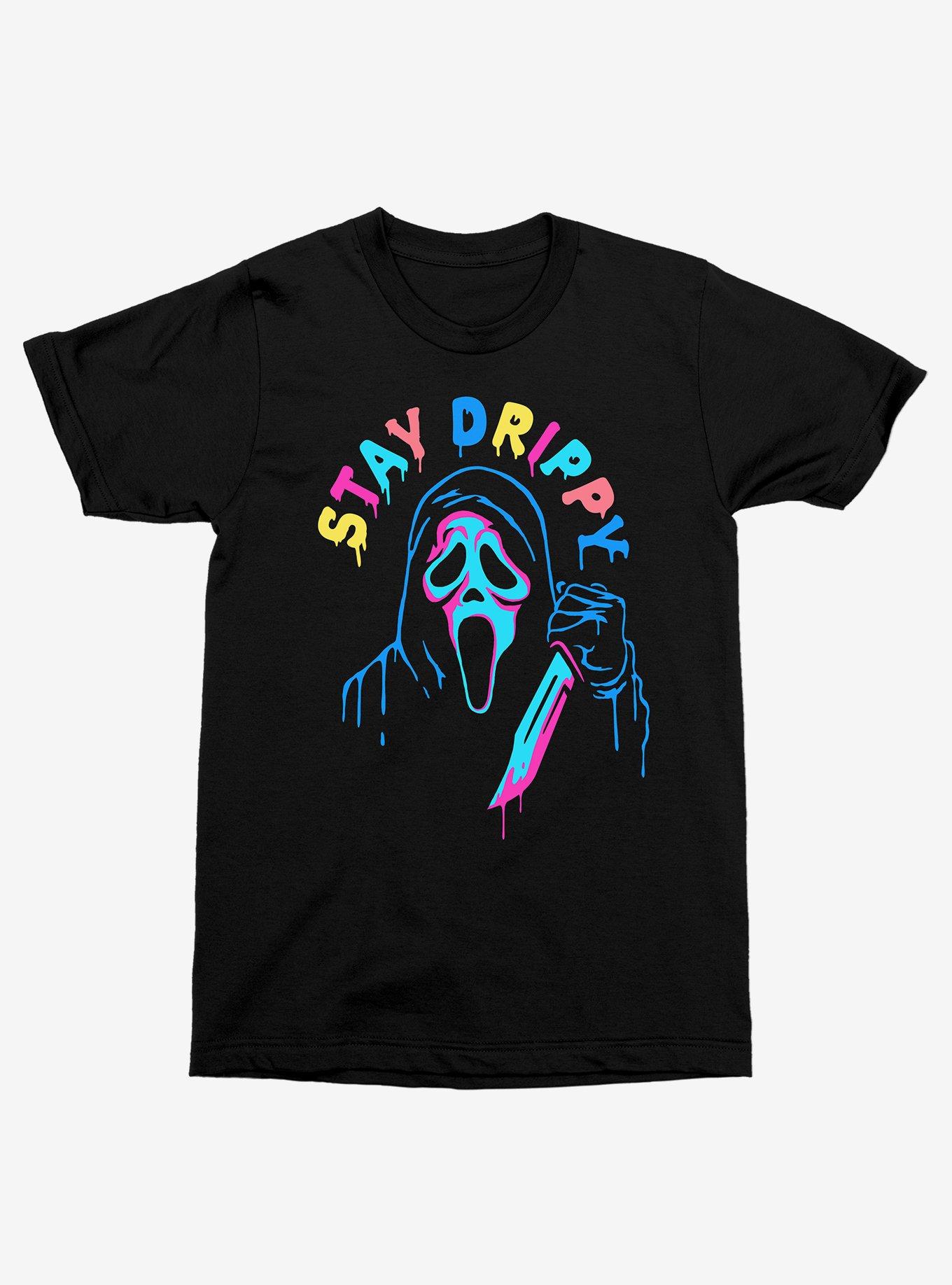 Scream Ghost Face Stay Drippy T-Shirt, BLACK, hi-res