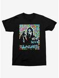 Scream Ghost Face Street Art T-Shirt, BLACK, hi-res
