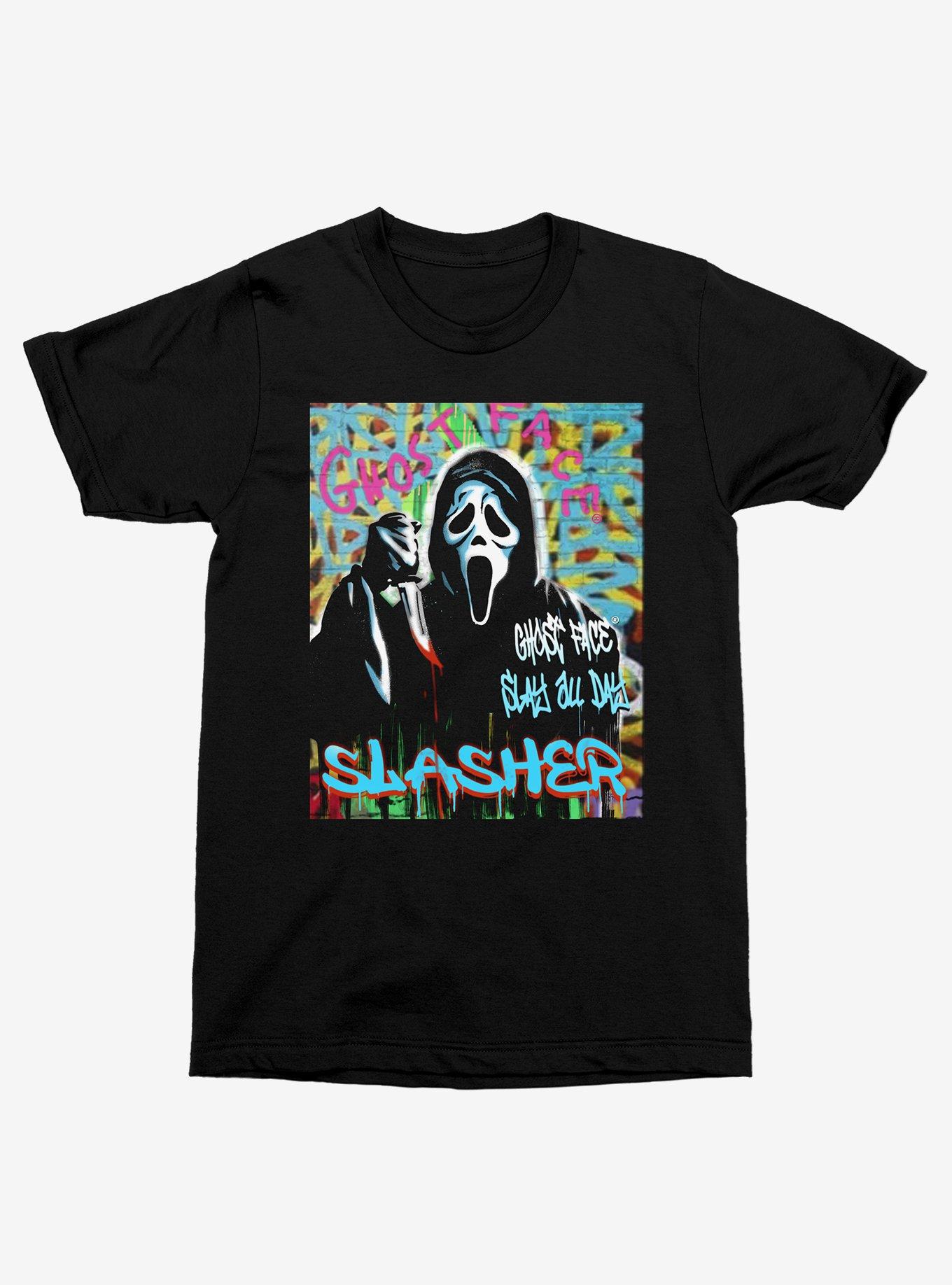 Ghost Face Street Art T-Shirt, BLACK, hi-res