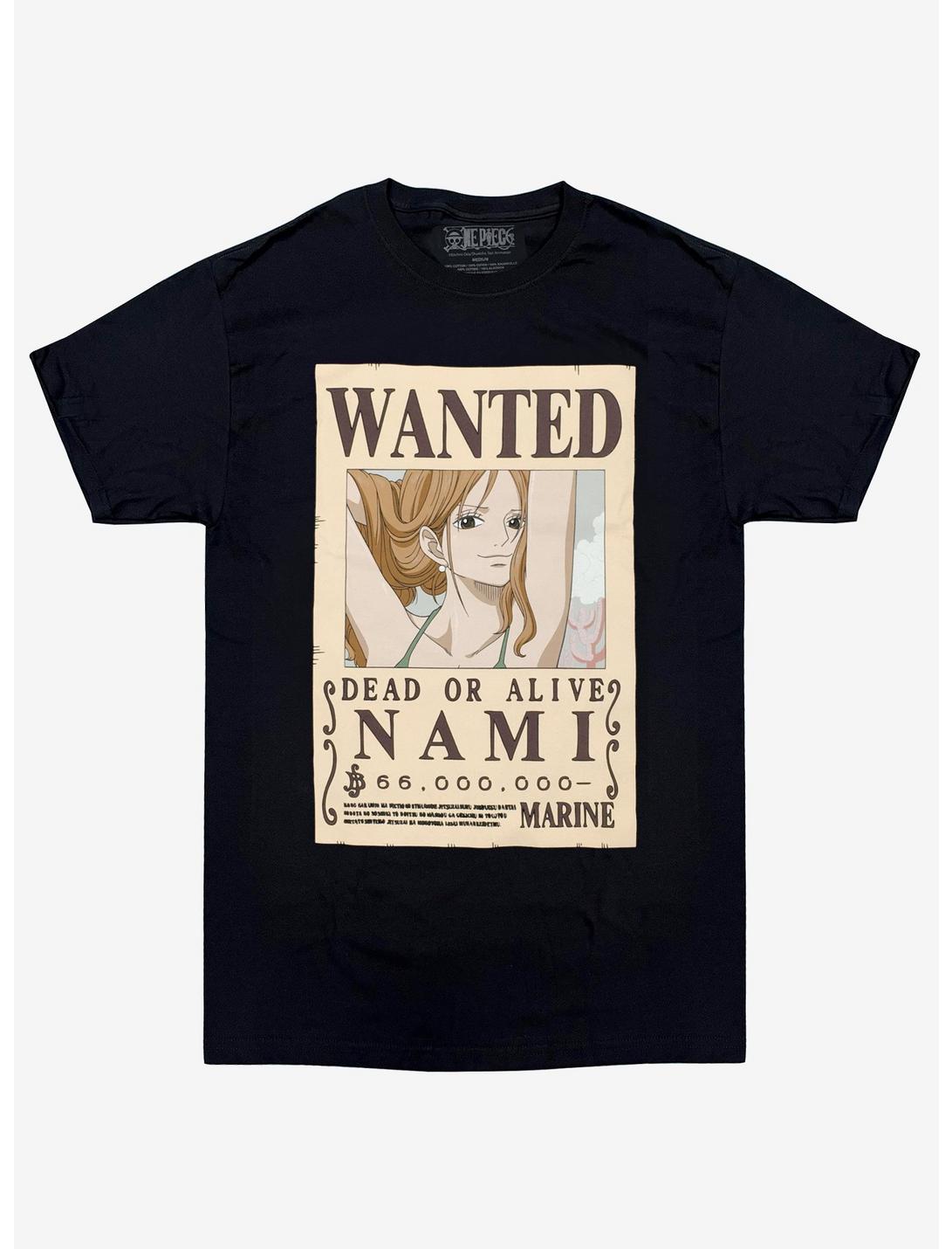 One Piece Nami Wanted Poster Double-Sided T-Shirt, BLACK, hi-res