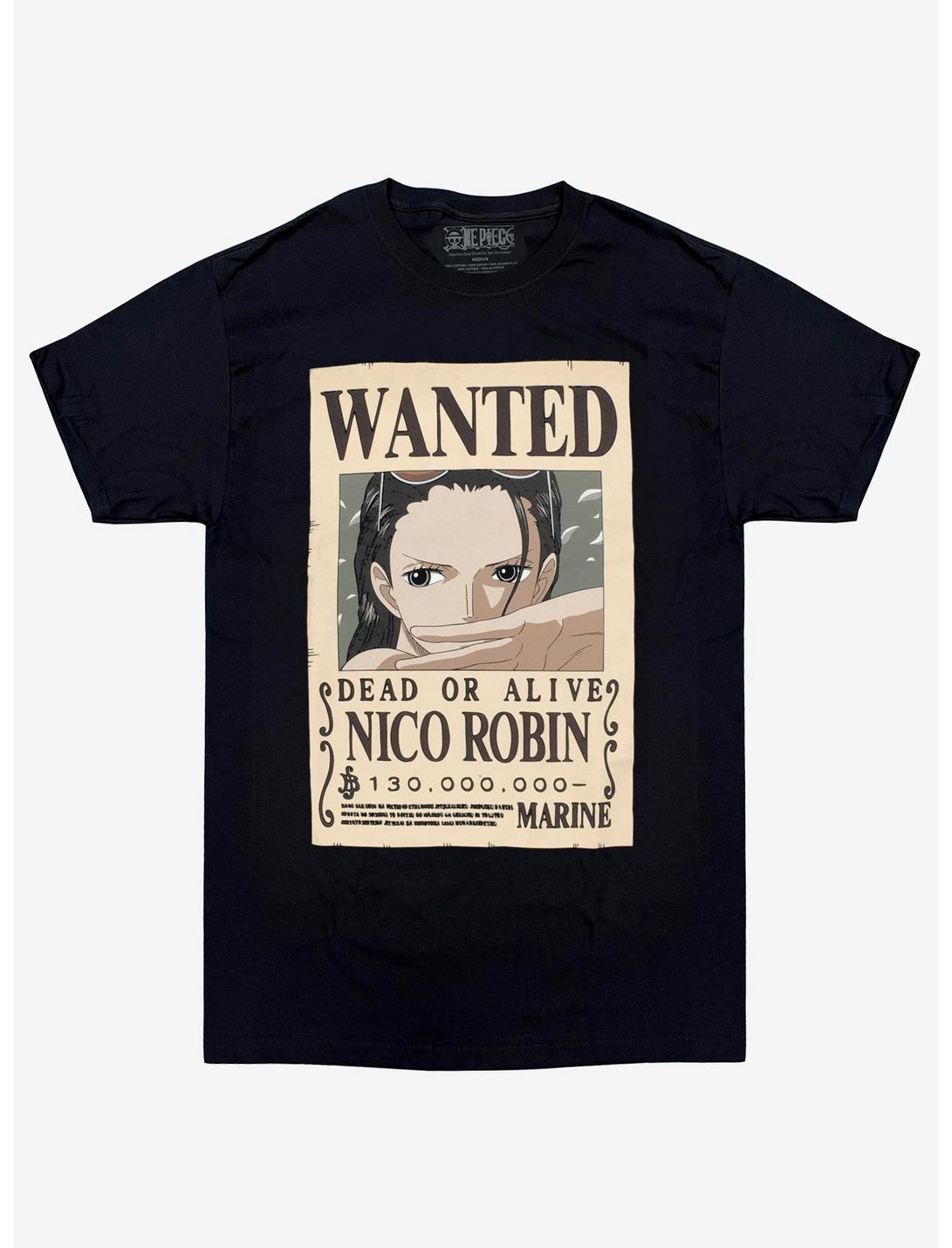 One Piece Robin Wanted Poster Double-Sided T-Shirt, BLACK, hi-res