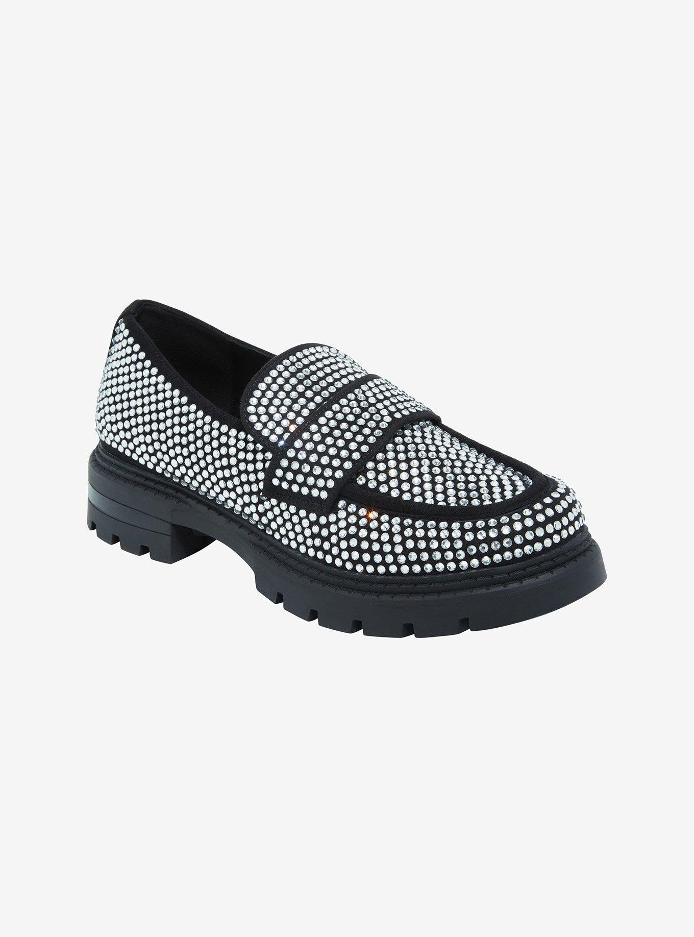 Azalea Wang Rhinestone Bling Chunky Loafers, , hi-res