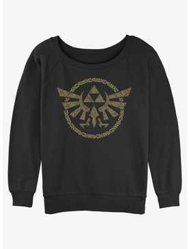The Legend of Zelda: Tears of the Kingdom Hyrule Crest Womens Slouchy Sweatshirt, , hi-res
