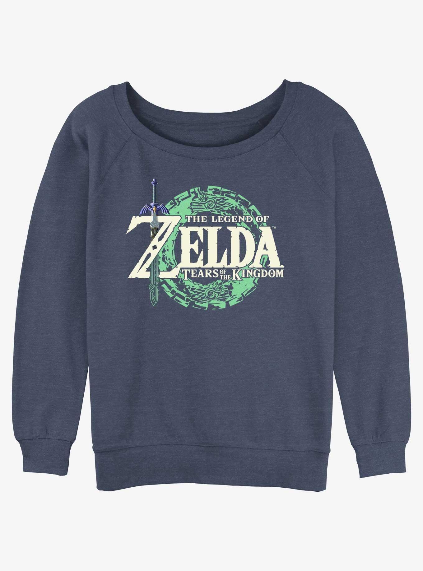 The Legend of Zelda: Tears of the Kingdom Logo Womens Slouchy Sweatshirt, BLUEHTR, hi-res