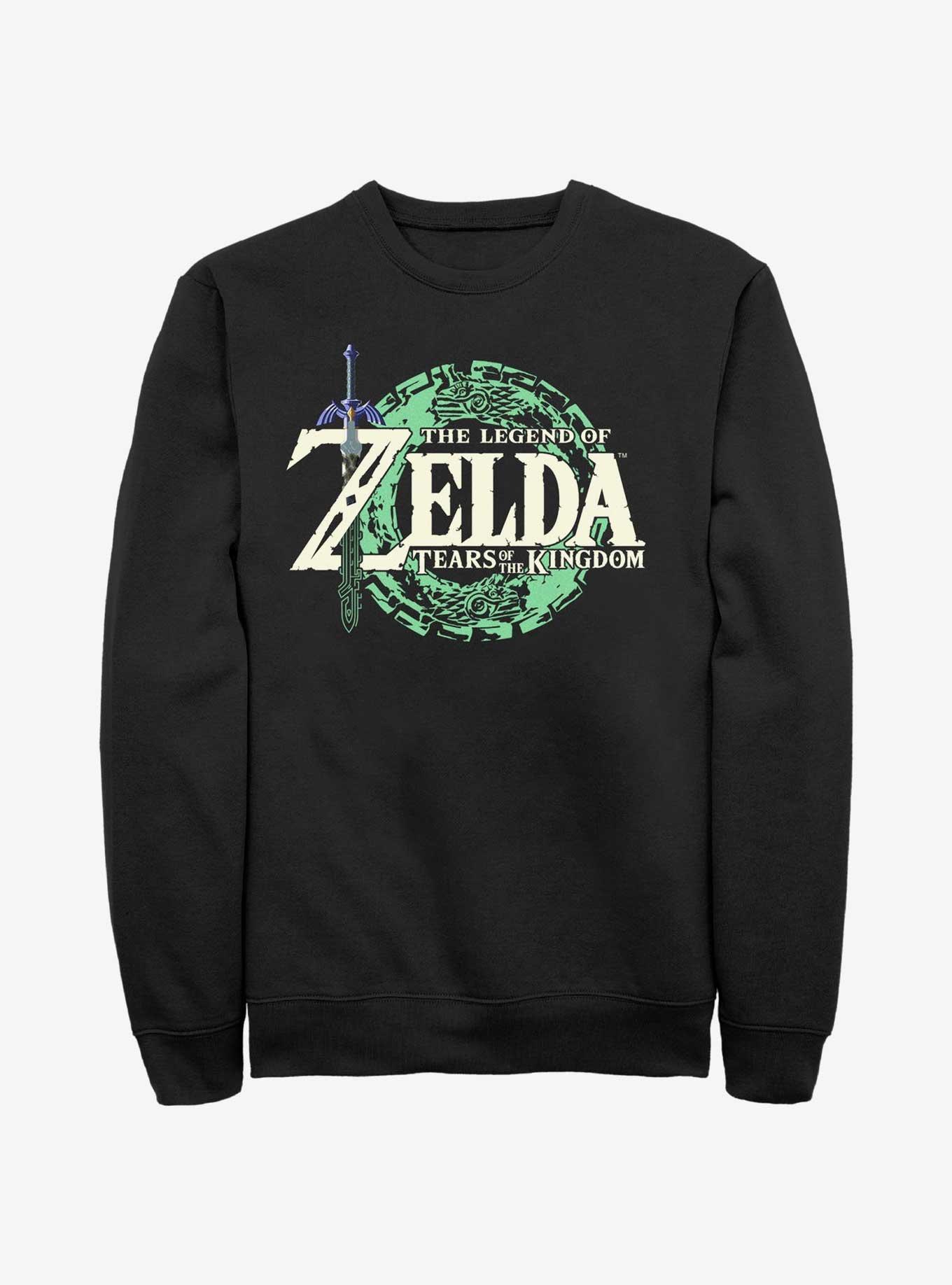 The Legend of Zelda: Tears of the Kingdom Logo Sweatshirt, BLACK, hi-res