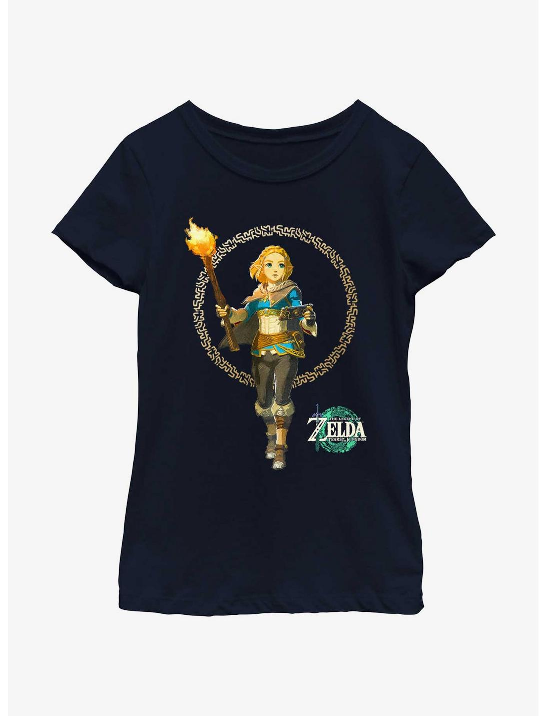 The Legend of Zelda: Tears of the Kingdom Solo Zelda Youth Girls T-Shirt, NAVY, hi-res