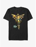 The Legend of Zelda: Tears of the Kingdom Zelda Crest T-Shirt, BLACK, hi-res