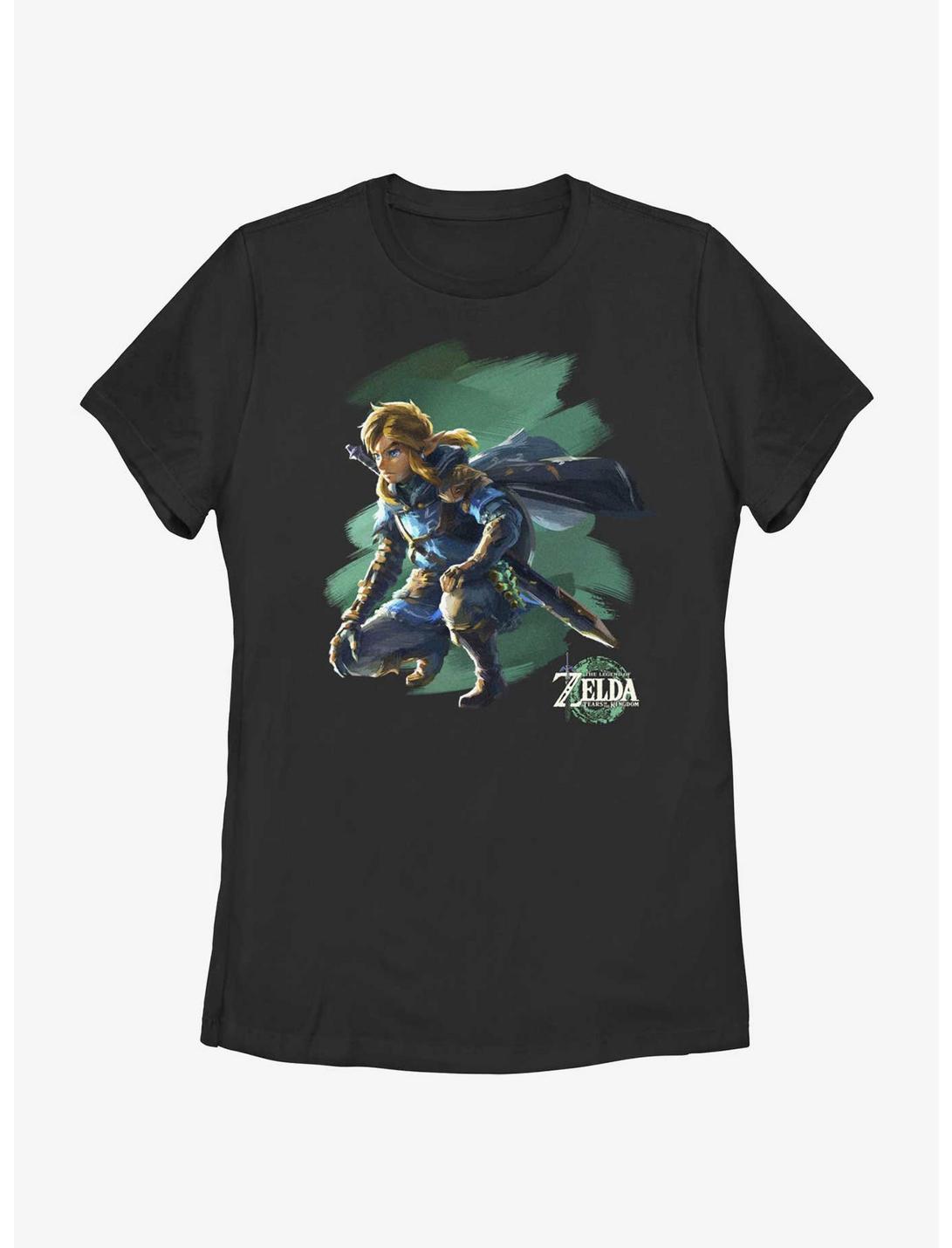 The Legend of Zelda: Tears of the Kingdom Link Crouch Womens T-Shirt, BLACK, hi-res