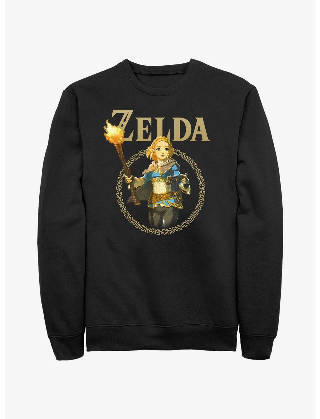The Legend of Zelda: Tears of the Kingdom Zelda Badge Sweatshirt, BLACK, hi-res
