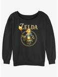 The Legend of Zelda: Tears of the Kingdom Zelda Badge Womens Slouchy Sweatshirt, BLACK, hi-res