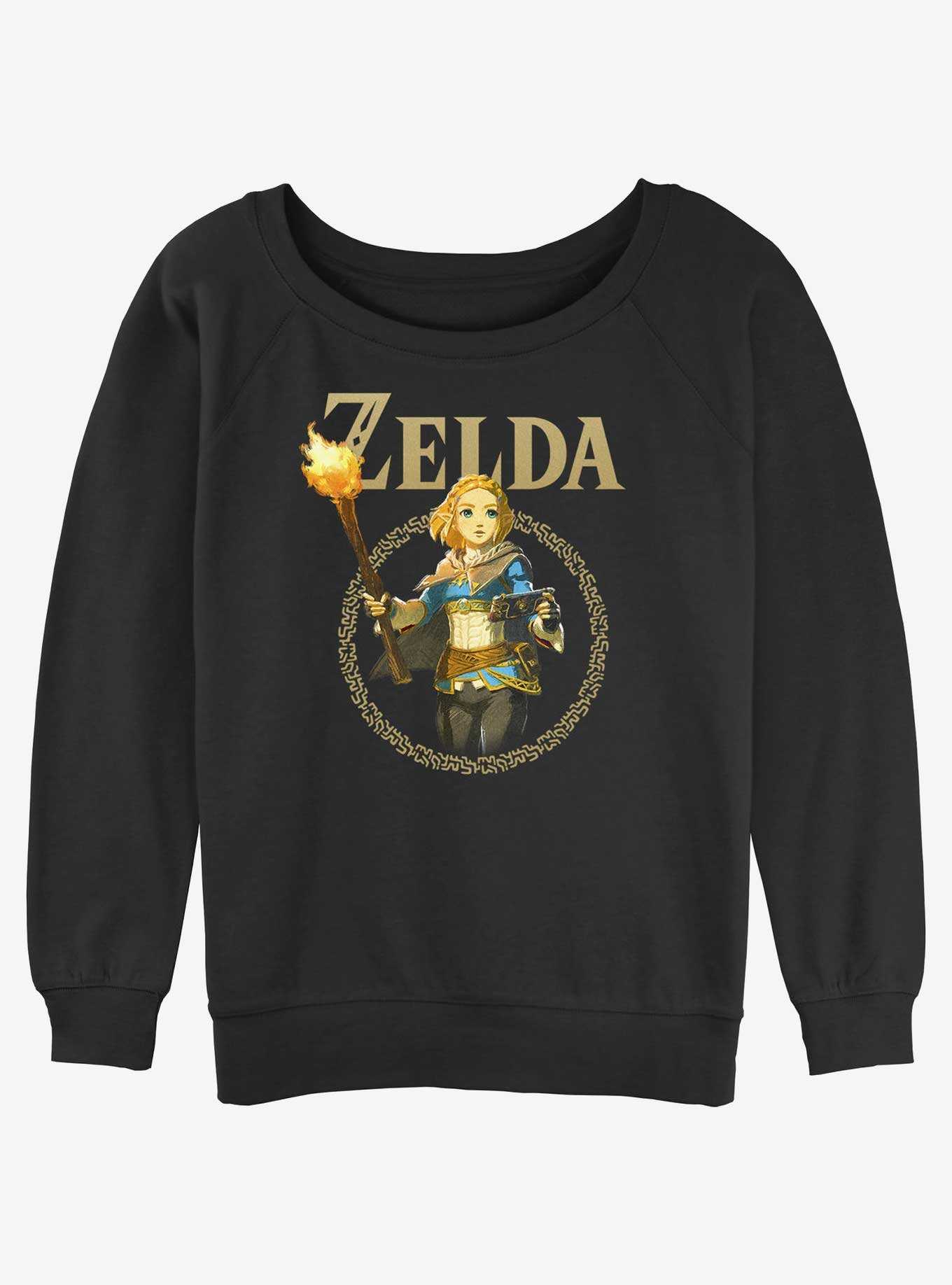 The Legend of Zelda: Tears of the Kingdom Zelda Badge Womens Slouchy Sweatshirt, , hi-res