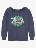 The Legend of Zelda: Tears of the Kingdom Logo Womens Slouchy Sweatshirt, BLUEHTR, hi-res