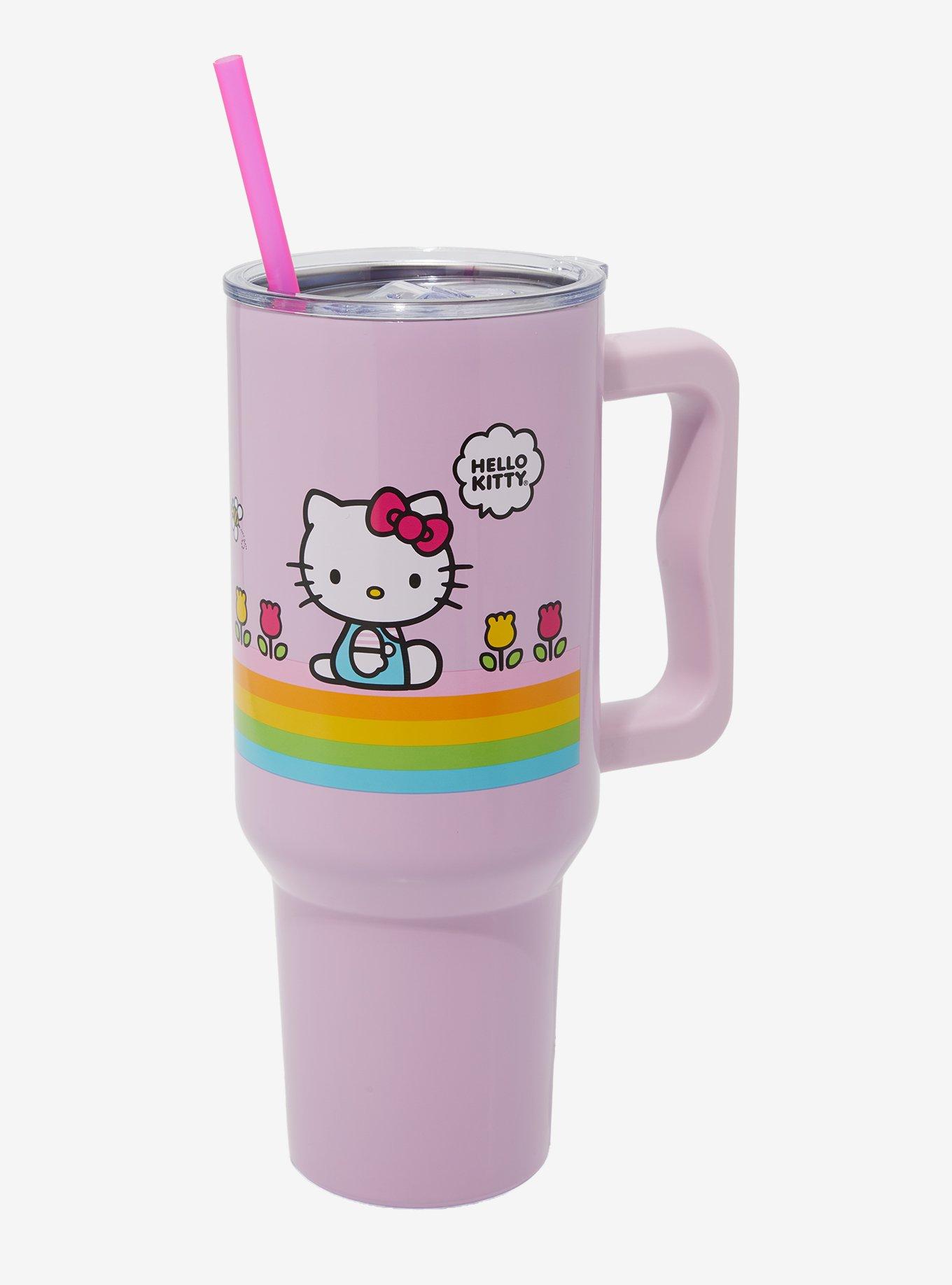 Sanrio Hello Kitty Rainbow Straw Tumbler with Handle, , hi-res