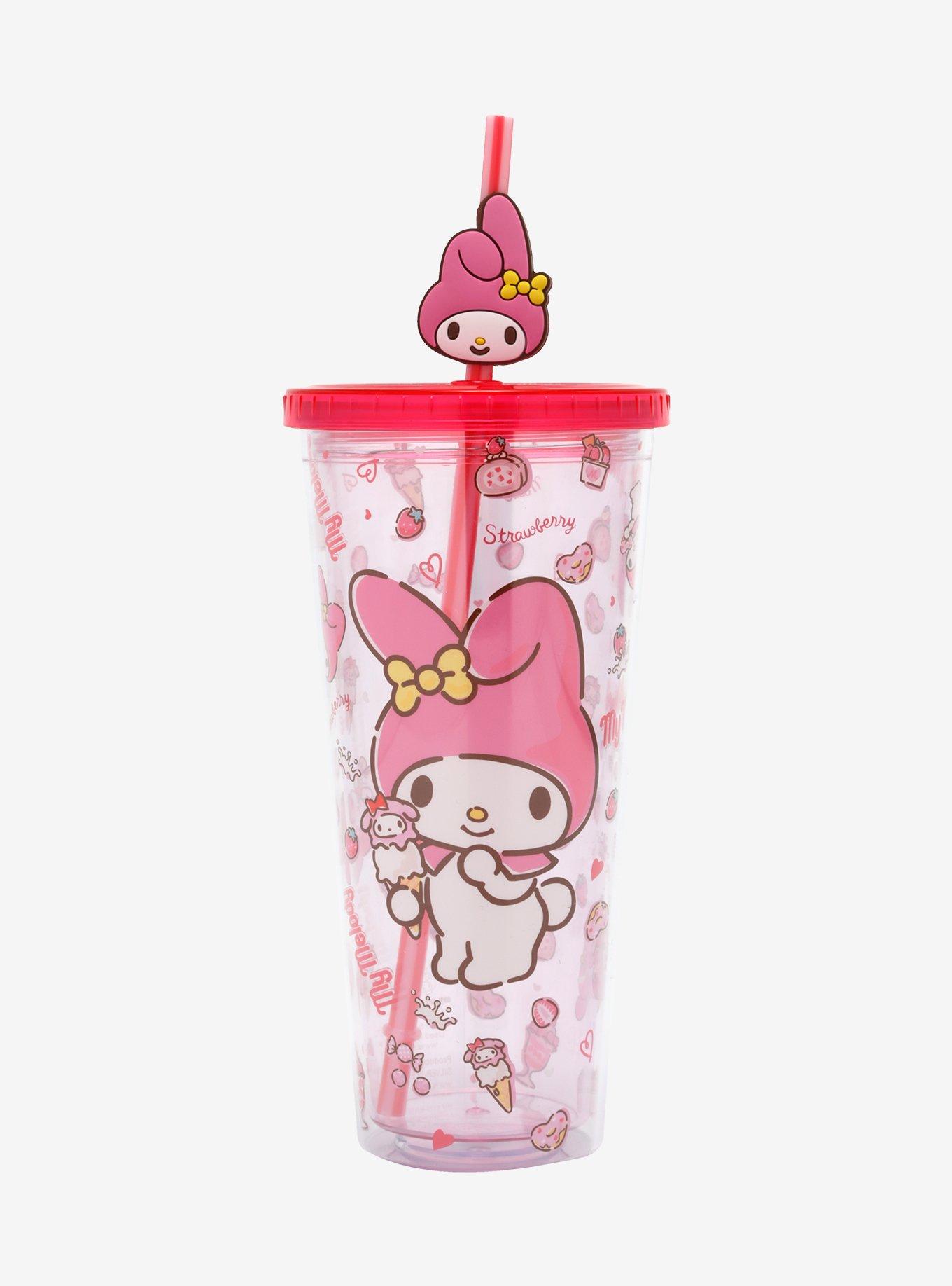 Sanrio My Melody Strawberry Desserts Allover Print Carnival Cup with Straw Charm