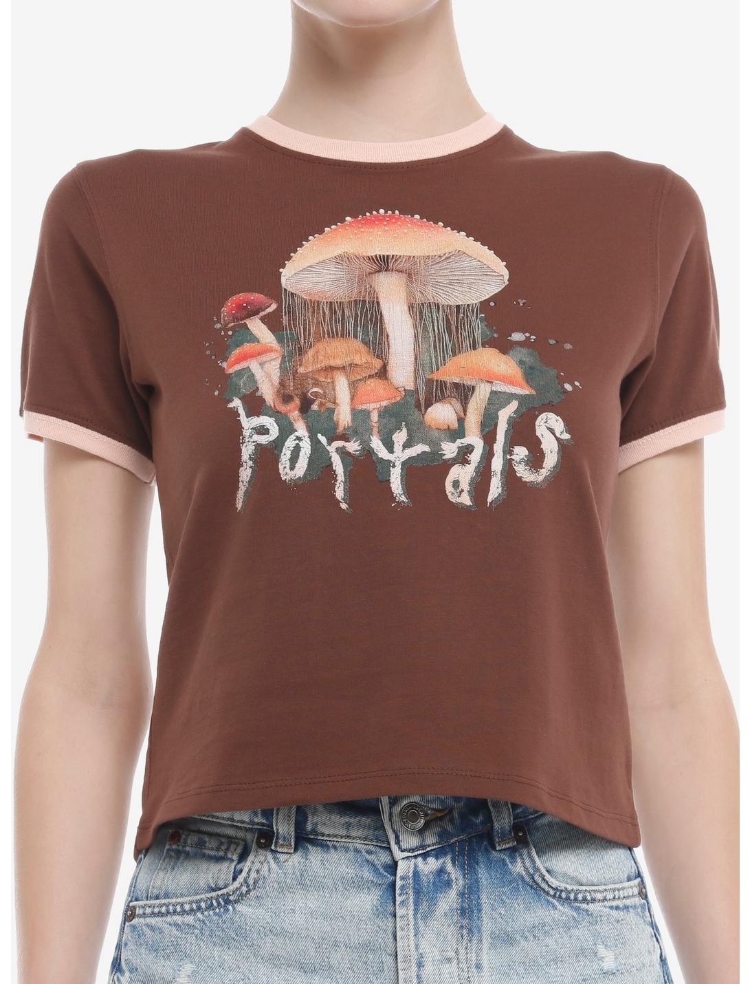 Melanie Martinez Portals Mushroom Baby Ringer T-Shirt, BROWN, hi-res