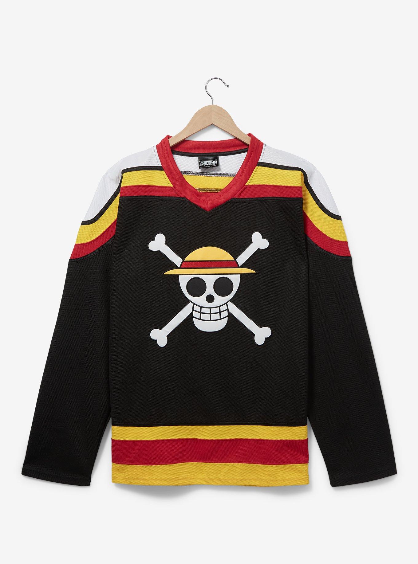 One Piece Luffy Hockey Jersey &mdash; BoxLunch Exclusive, BLACK, hi-res