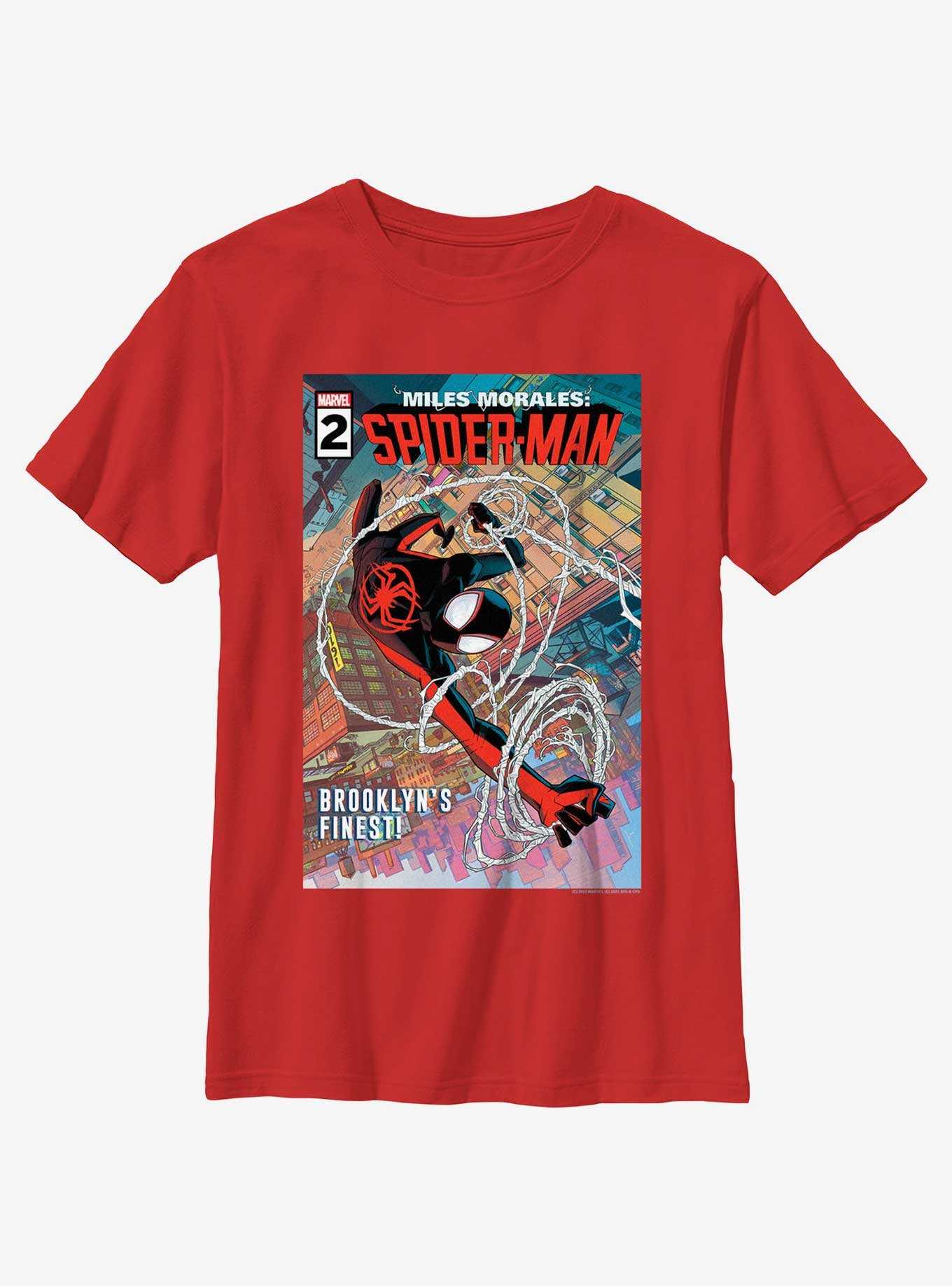 Marvel Spider-Man Miles Morales Brooklyns Finest Poster Youth T-Shirt, , hi-res