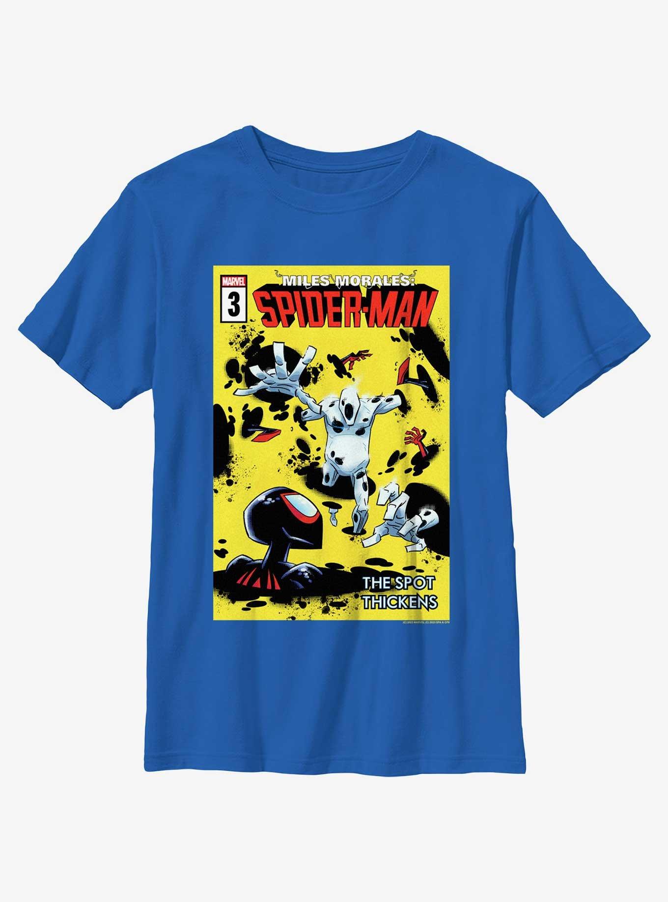 Marvel Spider-Man The Spot Thickens Poster Youth T-Shirt, ROYAL, hi-res