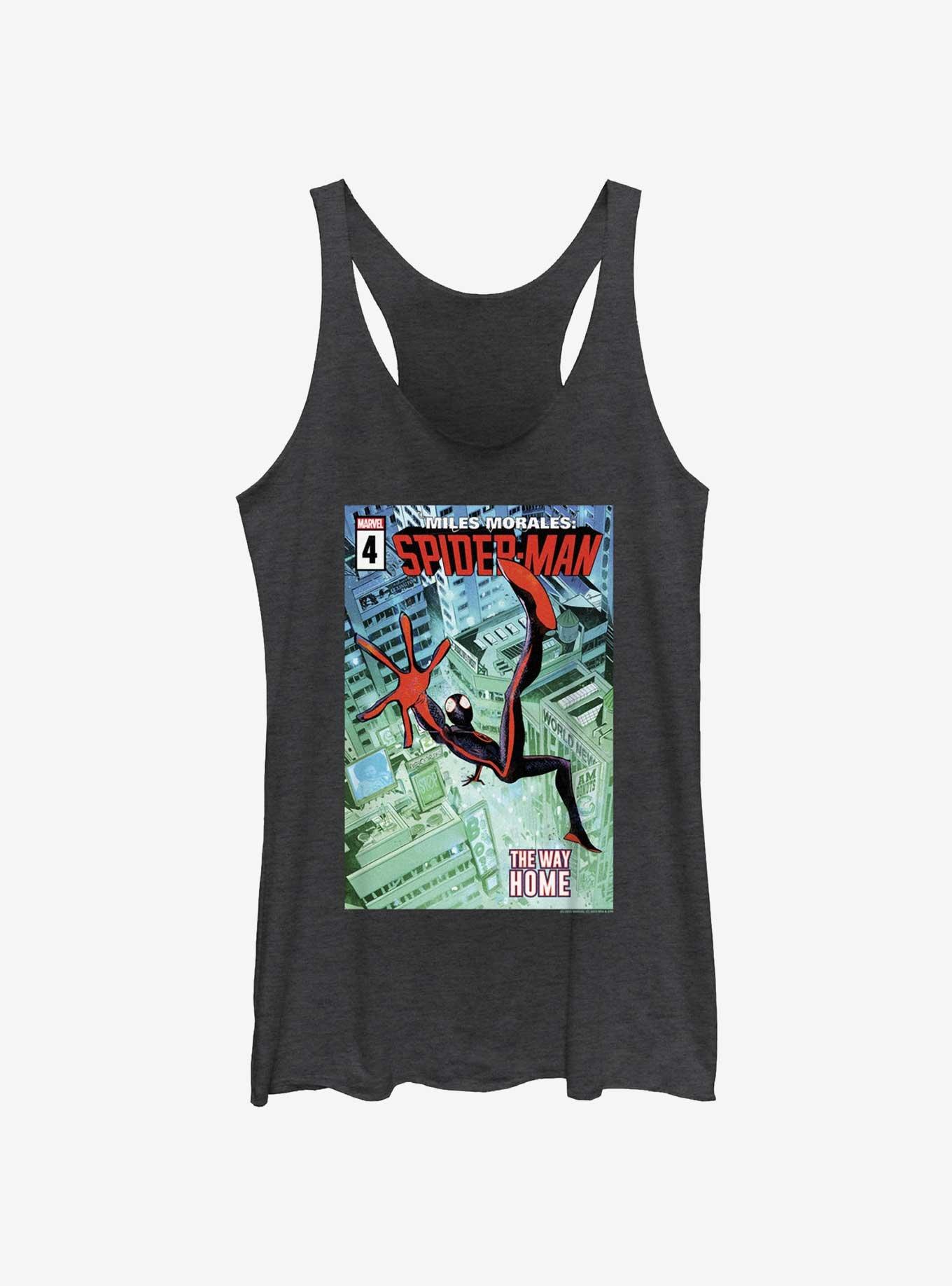 Marvel Spider-Man Miles Morales The Way Home Poster Womens Tank Top, BLK HTR, hi-res