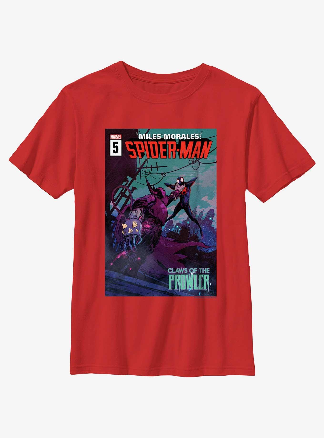 Marvel Spider-Man Claws Of The Prowler Poster Youth T-Shirt, RED, hi-res