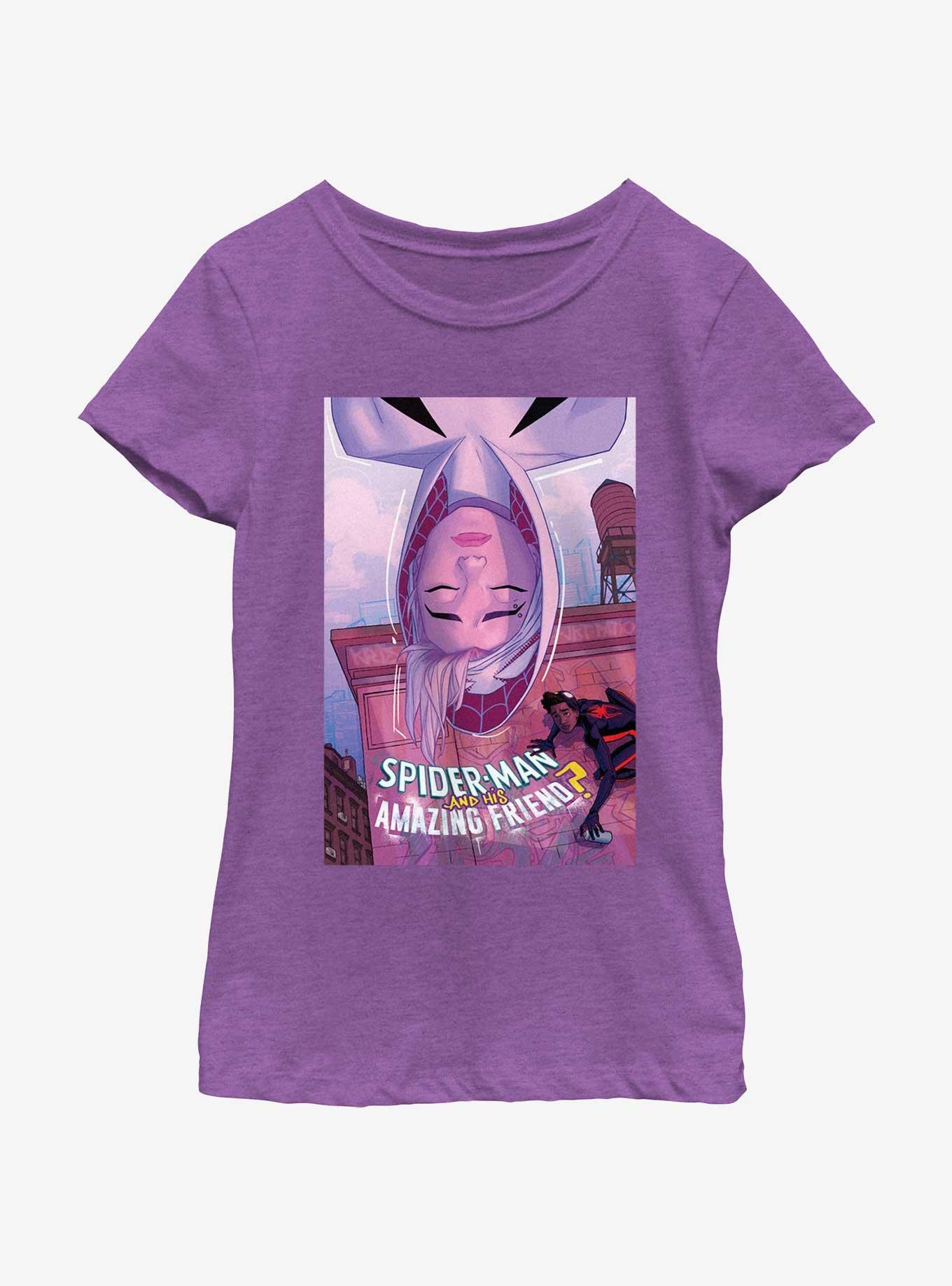 Marvel Spider-Man Spider-Gwen Amazing Friend Poster Youth Girls T-Shirt, PURPLE BERRY, hi-res