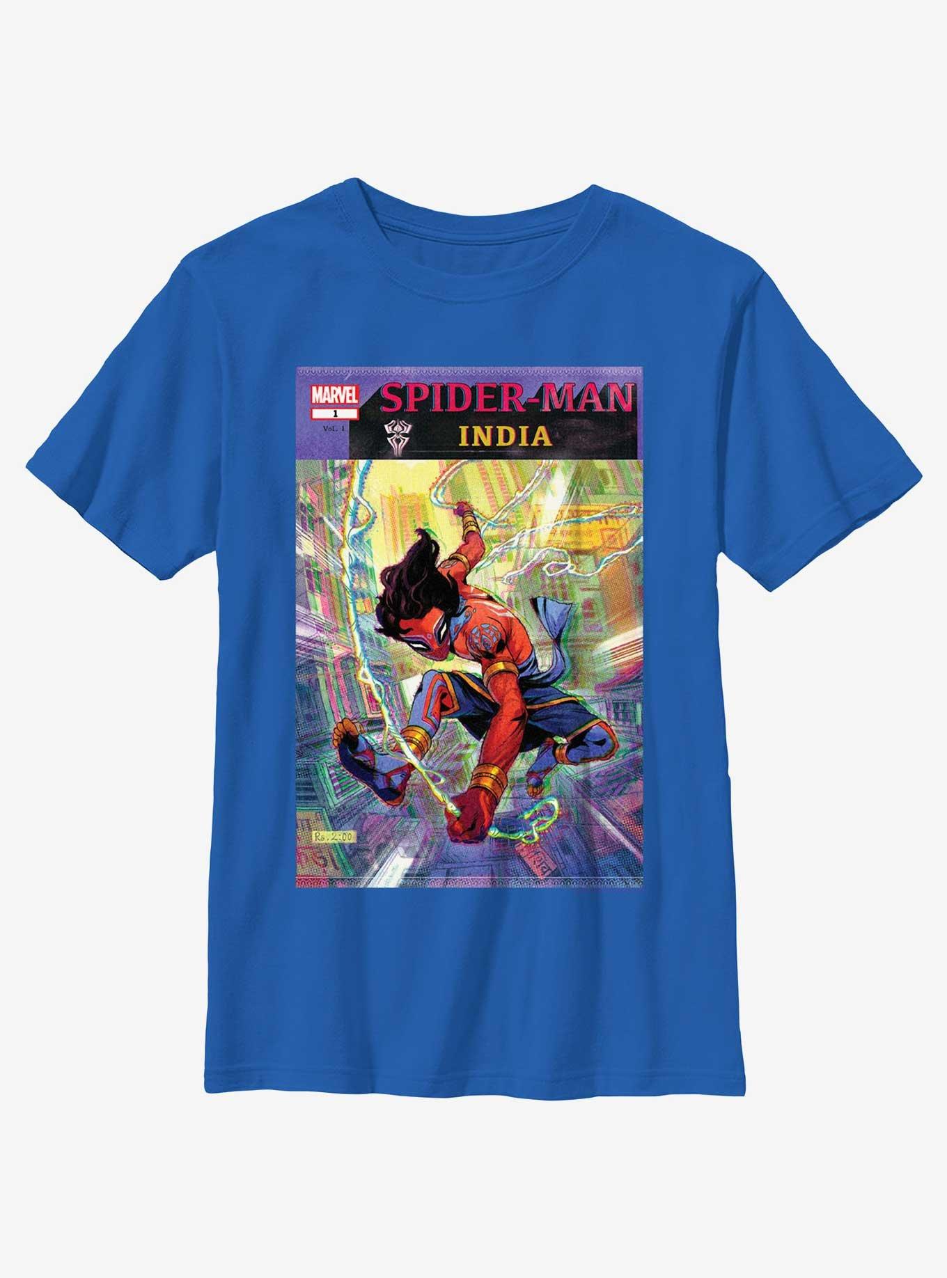 Marvel Spider-Man India Poster Youth T-Shirt, ROYAL, hi-res