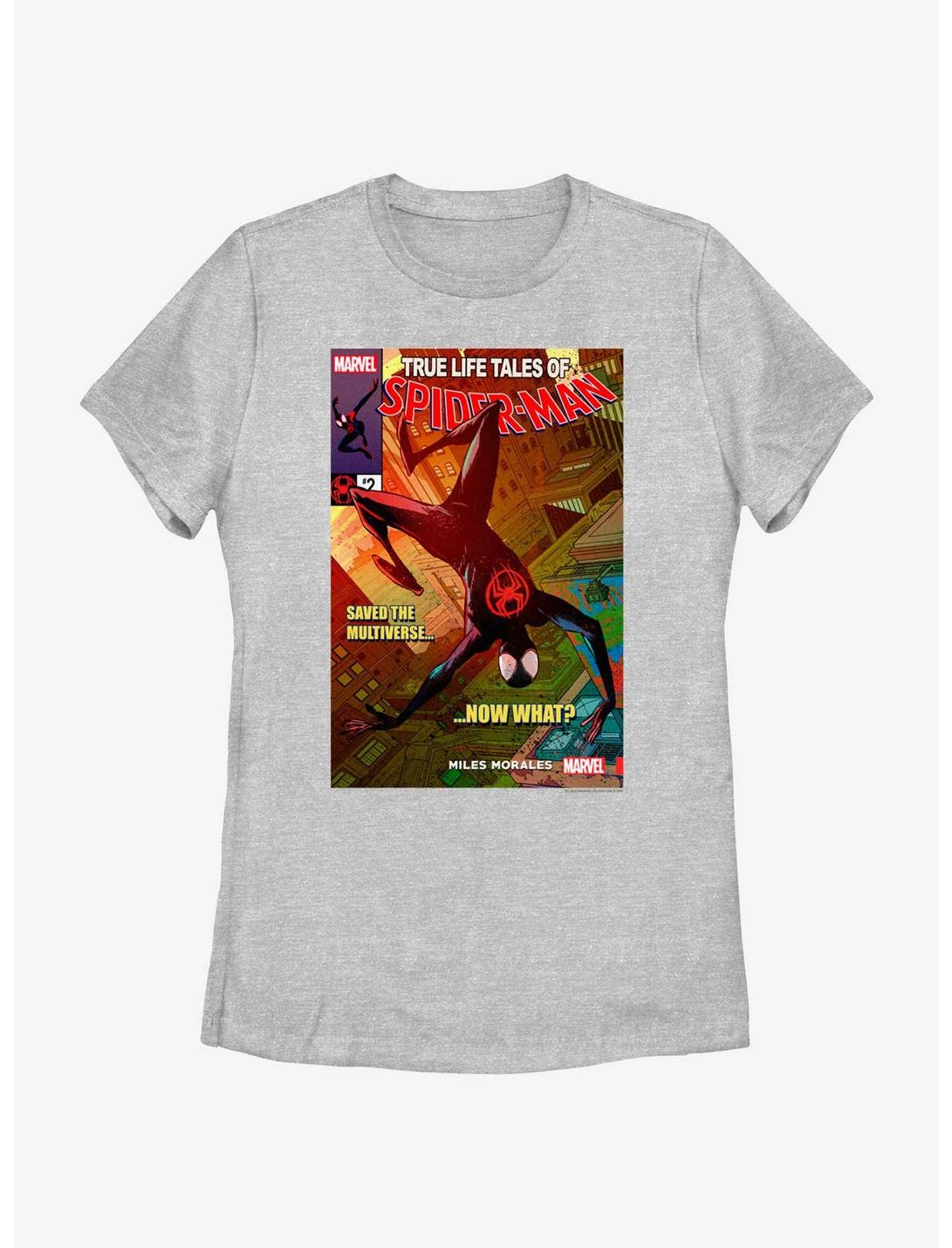 Marvel Spider-Man Miles Morales Saved The Multiverse Poster Womens T-Shirt, ATH HTR, hi-res
